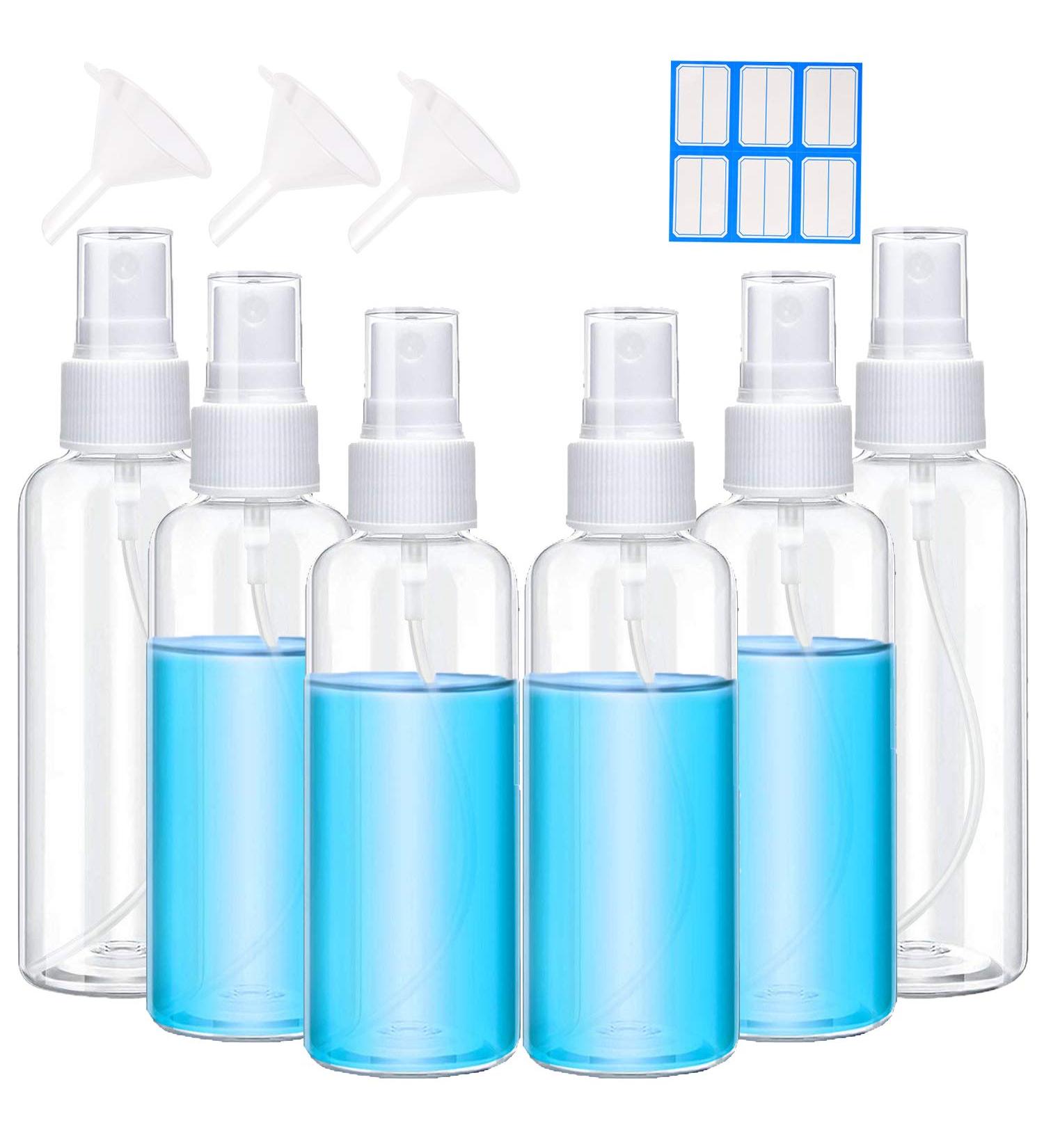 MEKK 2oz Mini Travel Spray Bottles - 6 Pack Fine Mist Clear Bottles for Cleaning Solutions - Buy Online on SooperMarket.com