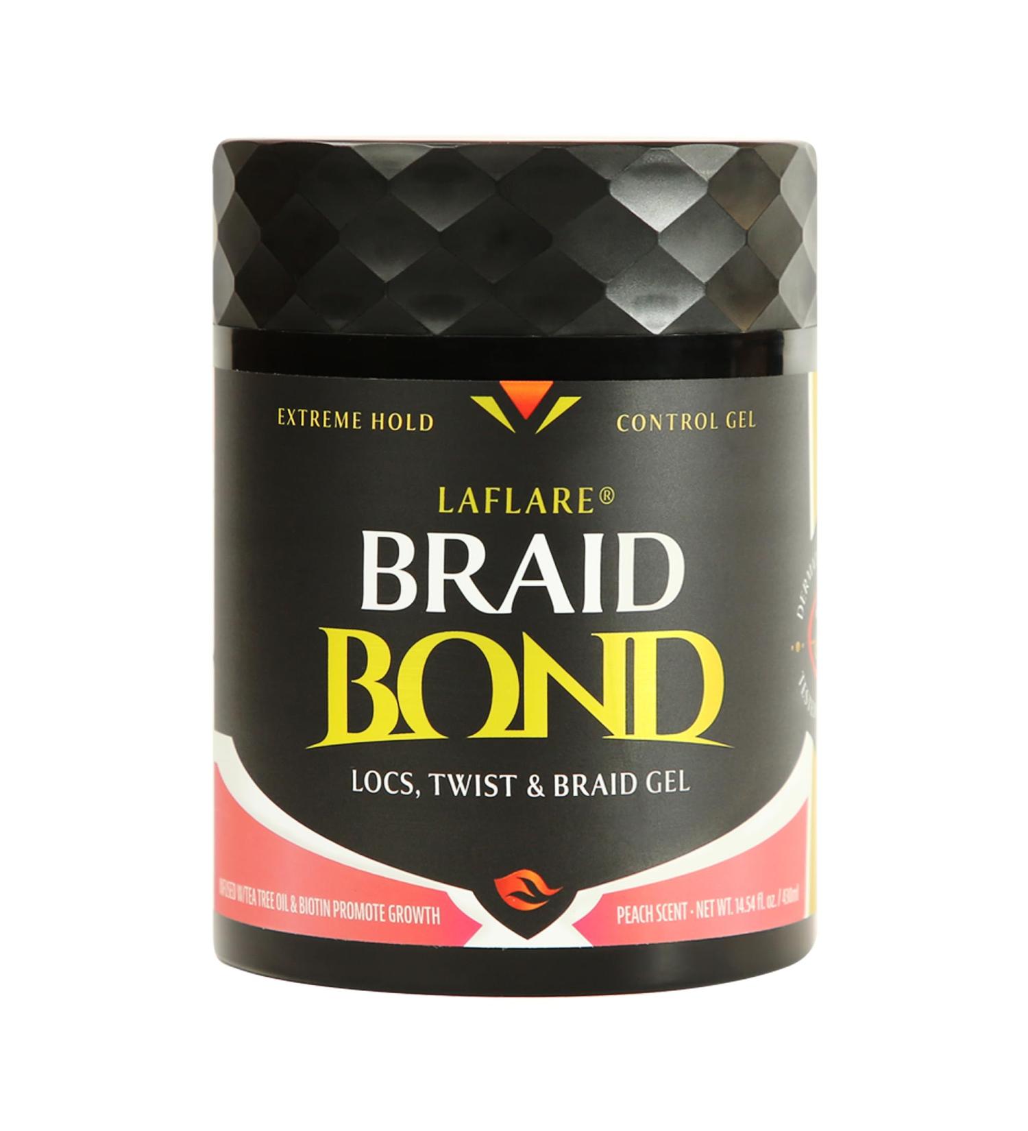 Laflare 1LB Braid Bond Gel - Extreme Hold for Natural & Kids Hair | Vegan & Nourishing | Peach - Bulk Purchase - Buy Online on SooperMarket.com