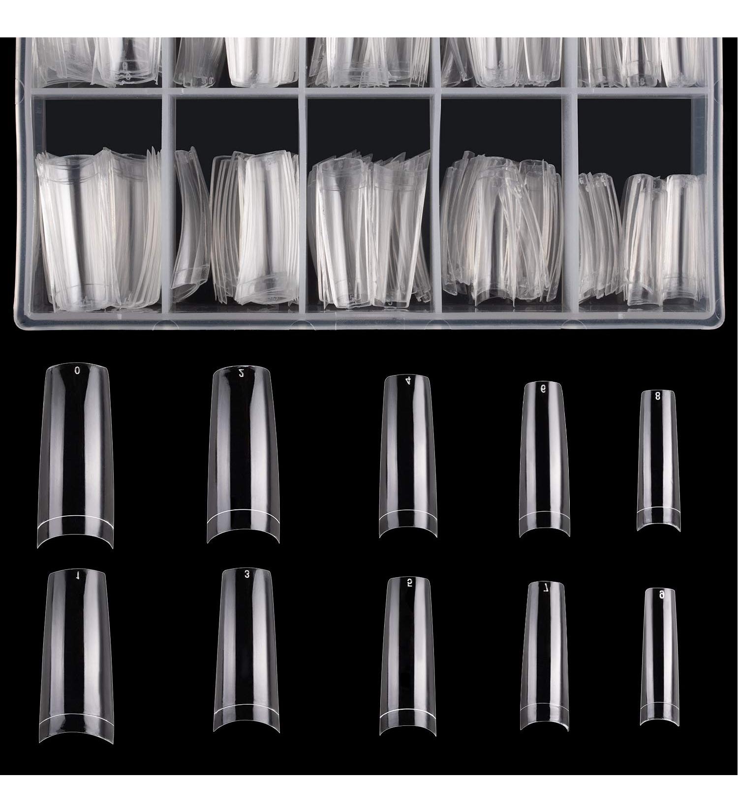 Beetles Clear French Acrylic Nail Tips - Half Cover False Nails with Case for DIY Nail Art at Home - Buy Online on SooperMarket.com