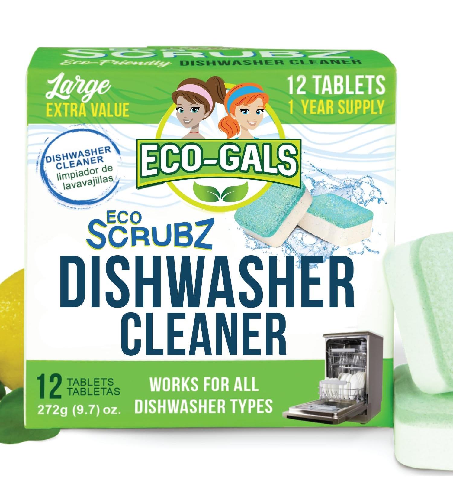 Heavy Duty Dishwasher Cleaner - Septic Safe Odor & Limescale Removal - 12 Unscented Tablets for 12 Month Supply - Buy Online on SooperMarket.com