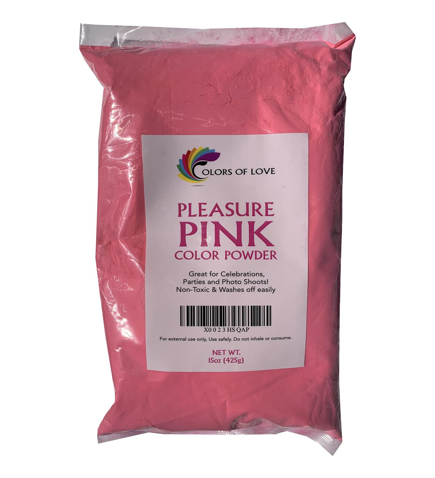 Colors of Love Pink Holi Color Powder - 15 Oz Bag - Ideal for color run events  bath bombs  youth group color wars  Holi events and more! 1LB