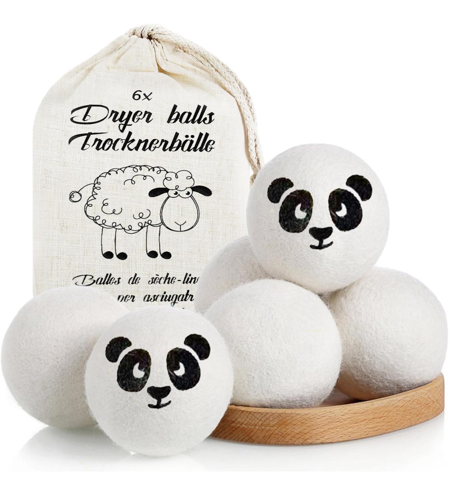 Maisitoo 100% Wool Dryer Balls - Natural Fabric Softener Reduces Wrinkles Antistatic 6 Reusable Tumble Dryer Balls for Faster Drying - Buy Online on SooperMarket.com