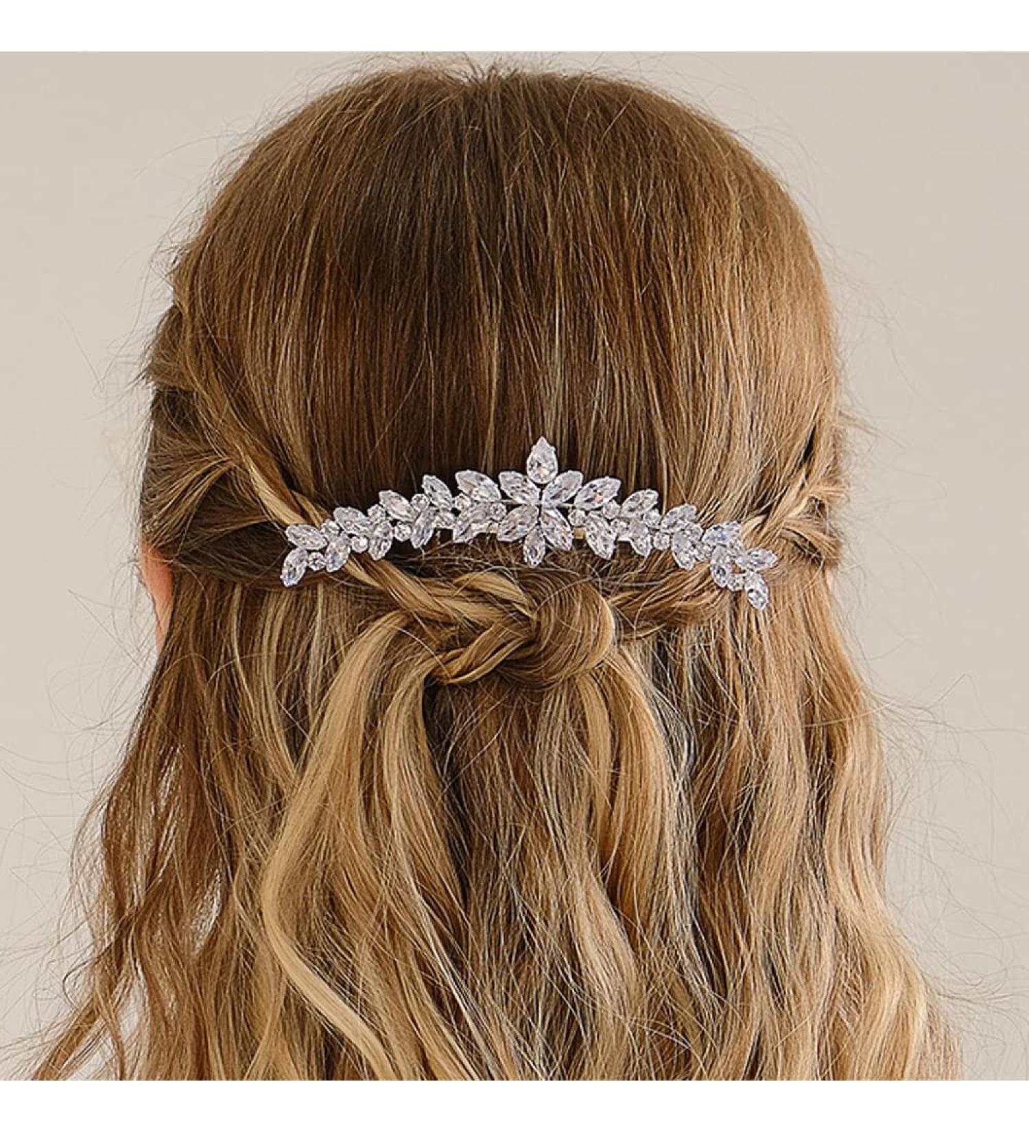 Missgrace Boho Zircon Crystal Hair Comb - Bridal Wedding Prom Hair Accessory for Women and Girls - Buy Online on SooperMarket.com