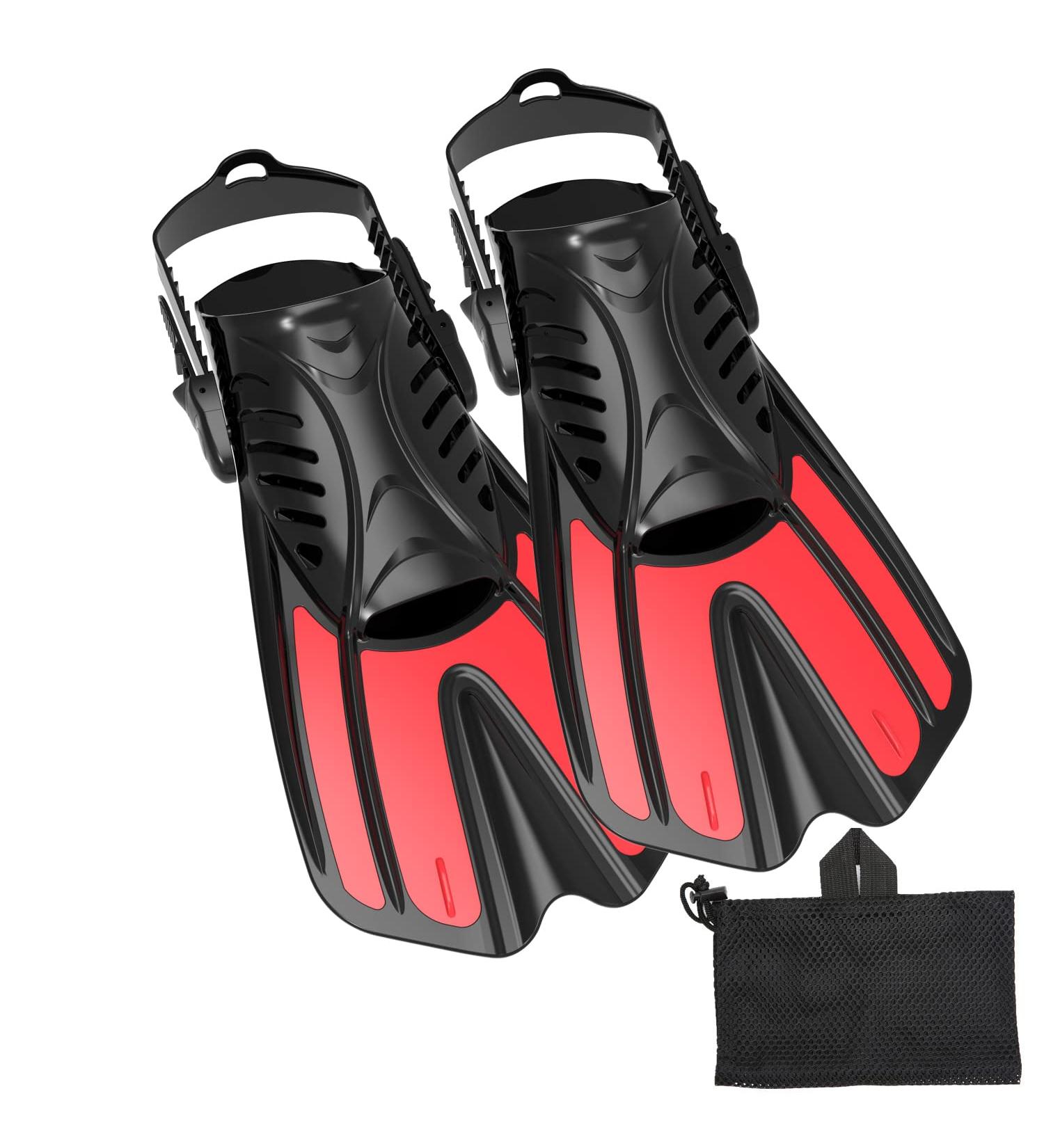 Diving Fins Snorkeling Gear | Swim Fins Open Adjustable for Adults, Men, Women, Children | Swim Flippers S/M (Adult US Size 4.5-8.5) - Pink - Buy Online on SooperMarket.com