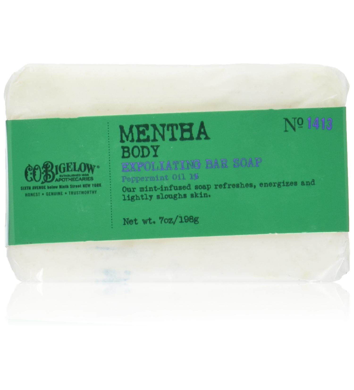 C.O. Bigelow Mentha Body Exfoliating Bar Soap 7.0 oz - Refreshing Exfoliant for Soft Skin | Buy Internationally - Buy Online on SooperMarket.com