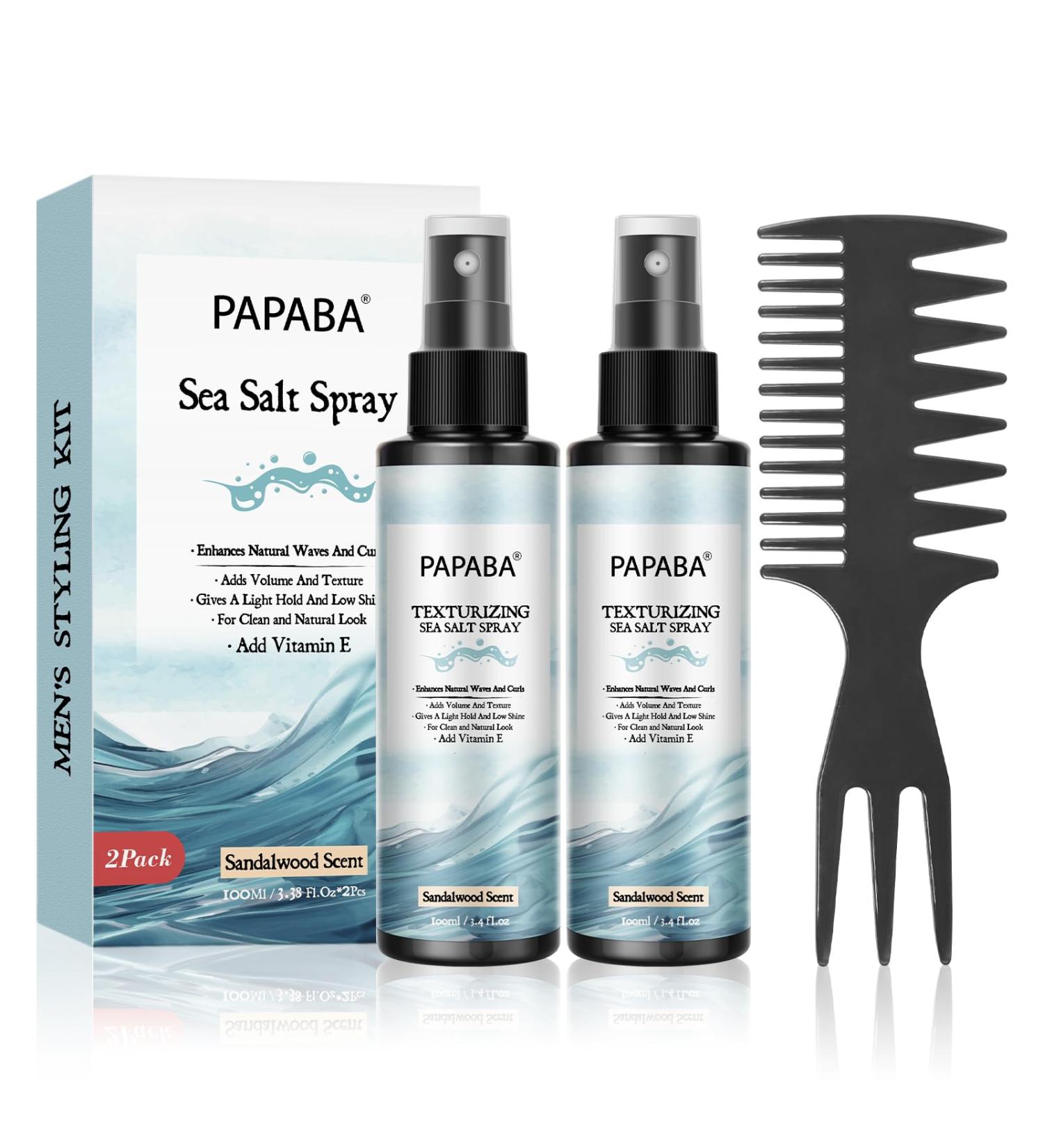 Sea Salt Spray for Men - Texturizing Hair Spray with Quinoa Protein | Instant Volume & Thickness | Sandalwood Scent - Buy Online on SooperMarket.com