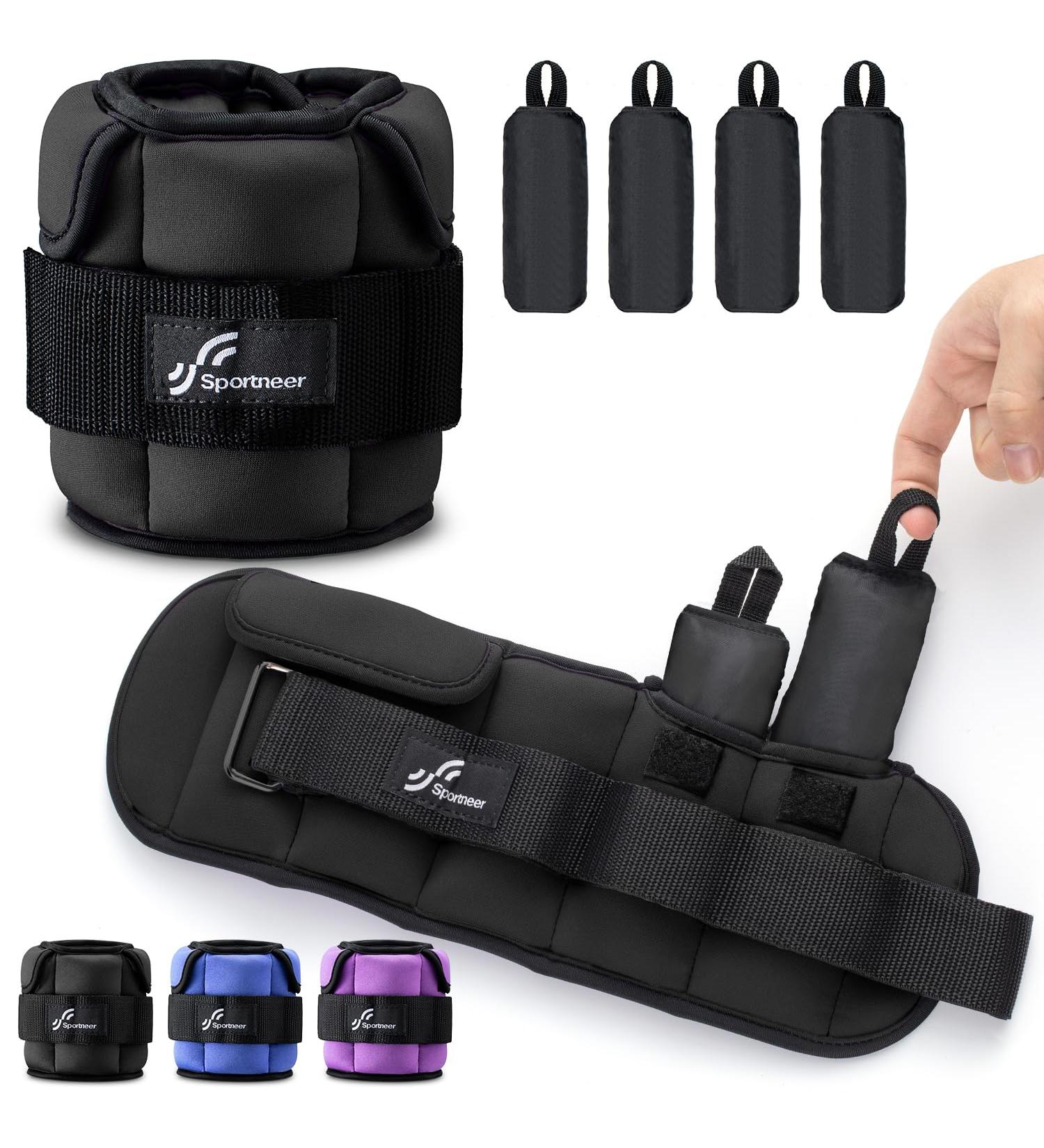 Adjustable Ankle Weights Set - Sports Weight Cuffs 0.4-1.6kg Each 0.8-3.2kg Pair - Perfect for Fitness & Workouts - Buy Online on SooperMarket.com