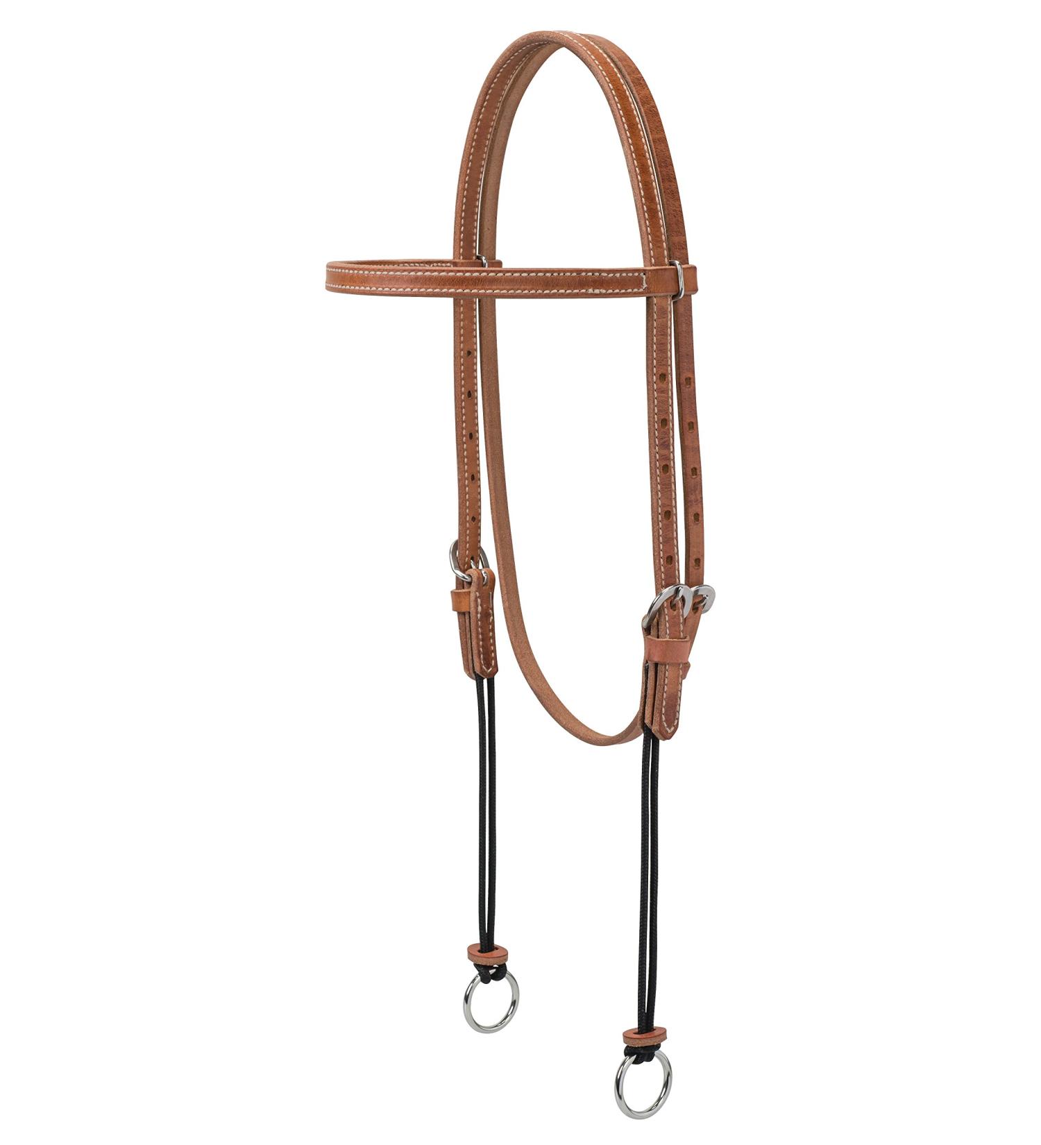 Weaver bridle made of leather and nylon browband