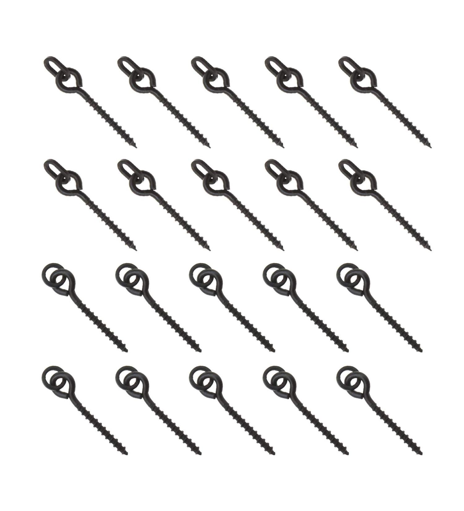 100 Pcs 15mm Fishing Bait Screws - Round/Oval Connection Loop for Carp Fishing - Accessories in Matt Black - Buy Online on SooperMarket.com