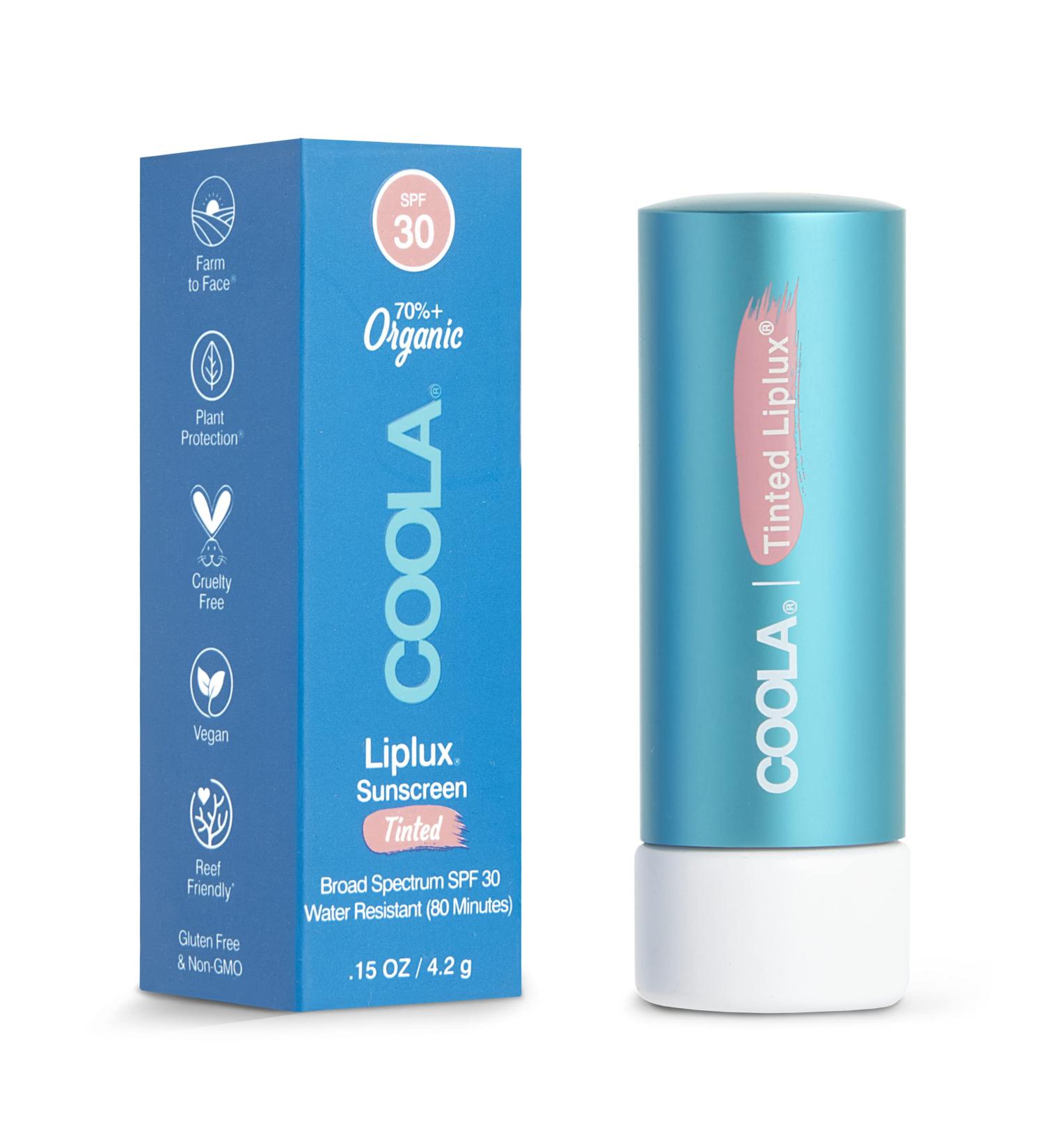 COOLA Organic Liplux Tinted Lip Balm SPF 30 - Dermatologist Tested Vegan & Gluten Free Lip Care 0.15 Oz - Buy Online on SooperMarket.com