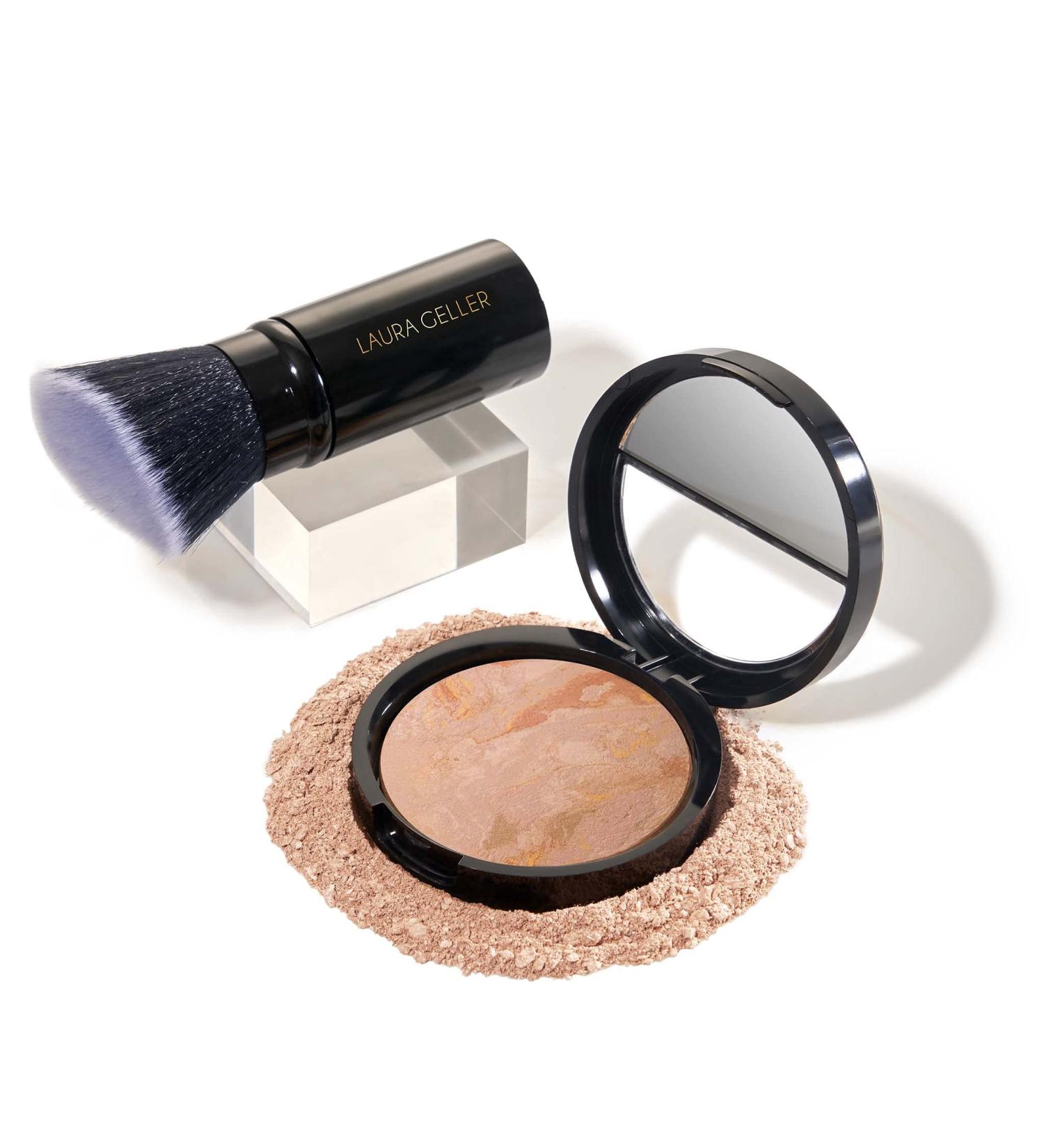 LAURA GELLER NEW YORK 59mm Baked Balance-n-Brighten Foundation Set with Kabuki Brush - Fair Shade - Buy Online on SooperMarket.com