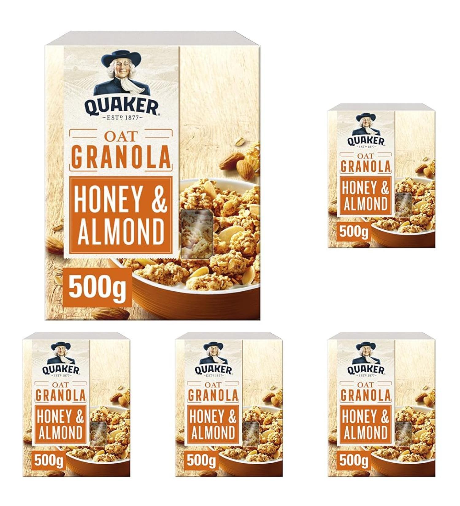 Quaker Honey and Almond Oat Granola 500 g (Pack of 5) - Buy Online on SooperMarket.com