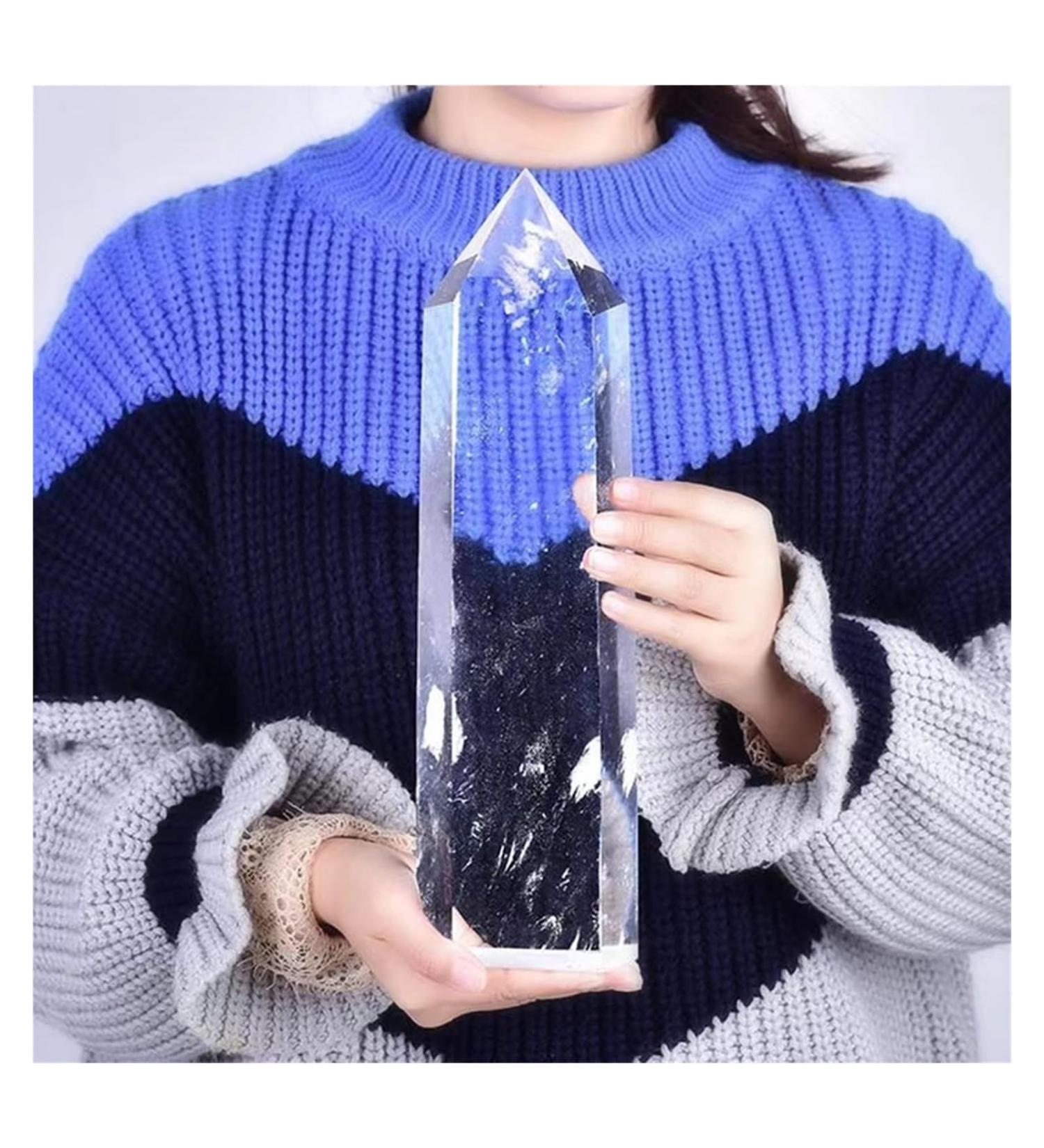Natural Crystal Rough Crystal Tower High Temperature Melting White Crystal Scepter Fengshui (Size : 500-600g) - Buy Online on SooperMarket.com