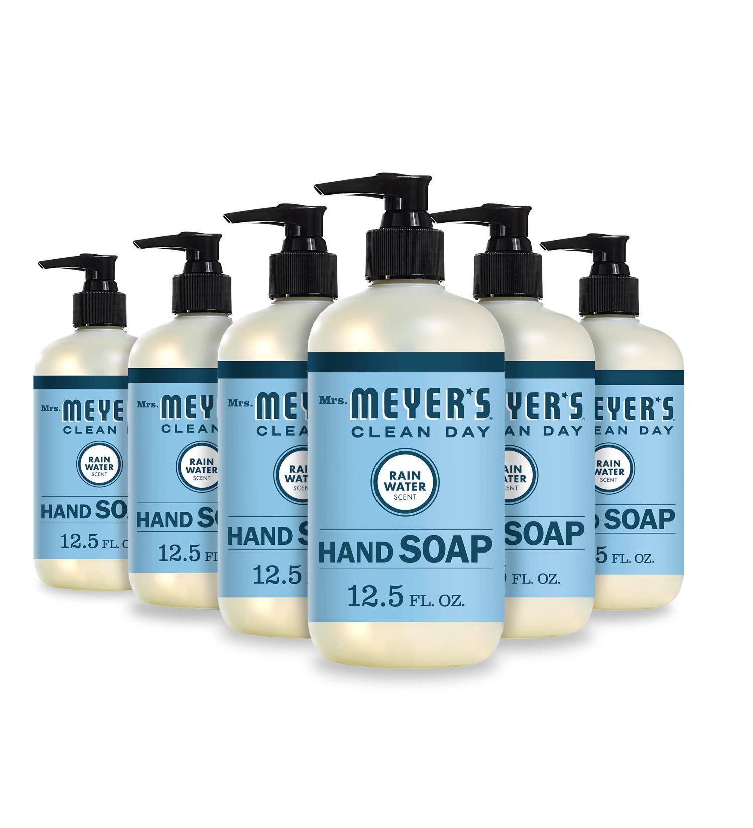 Mrs. Meyer's Rain Water Hand Soap - 12.5 fl. oz, Pack of 6 | Biodegradable Formula with Essential Oils - Buy Online on SooperMarket.com
