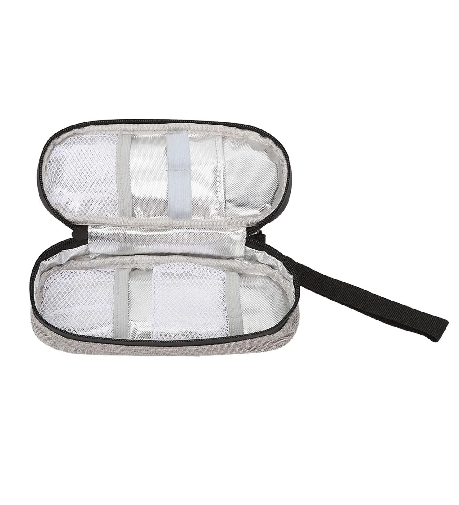 Insulin Cooler Bag - Aluminium Foil Insulation, Durable Zipper Design, Portable - Grey - Buy Online on SooperMarket.com