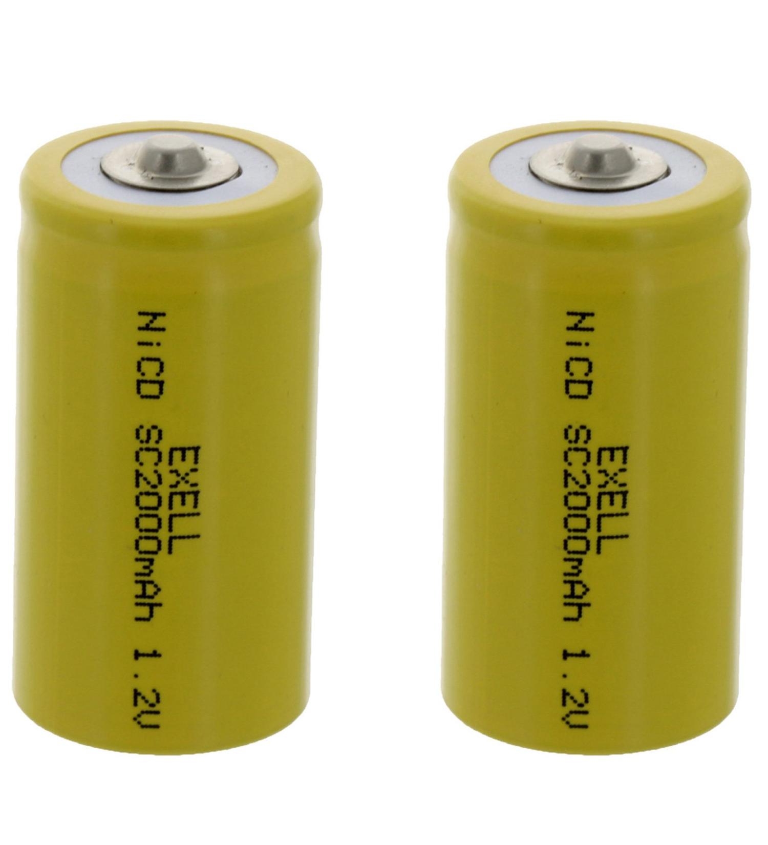 Buy 2x Exell SubC 1.2V 2000mAh NiCD Rechargeable Batteries - Ideal for Telecoms UPS Smart Grids & More | International Shipping Available - Buy Online on SooperMarket.com