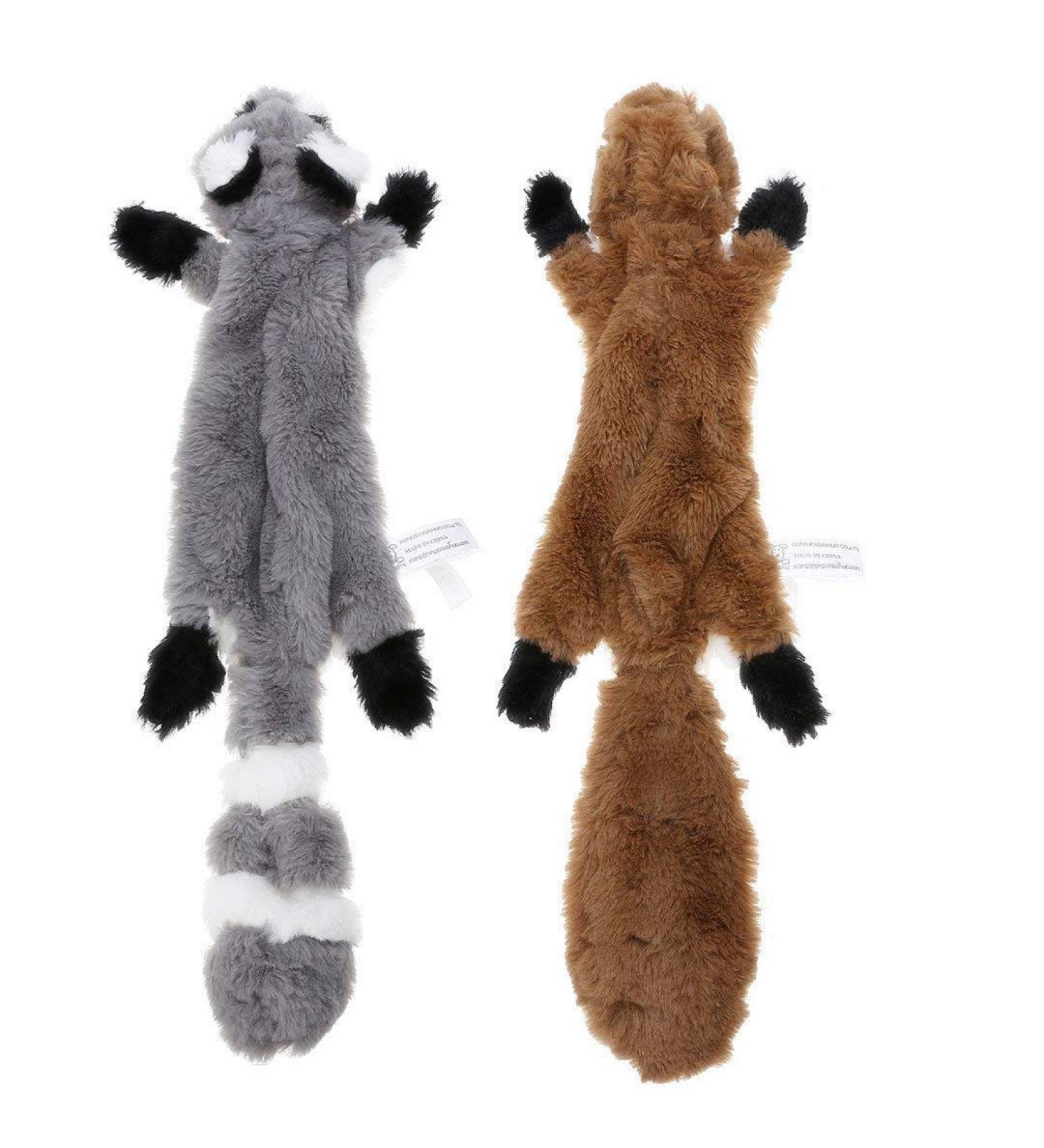 Stuffingless Dog Toy Squirrel Raccoon Squeaky Plush Dog Toy Stuffingless Dog Chew Toy for Small Medium Dogs - 2 Pack 45cm 2 Packs 45cm - Buy Online on SooperMarket.com