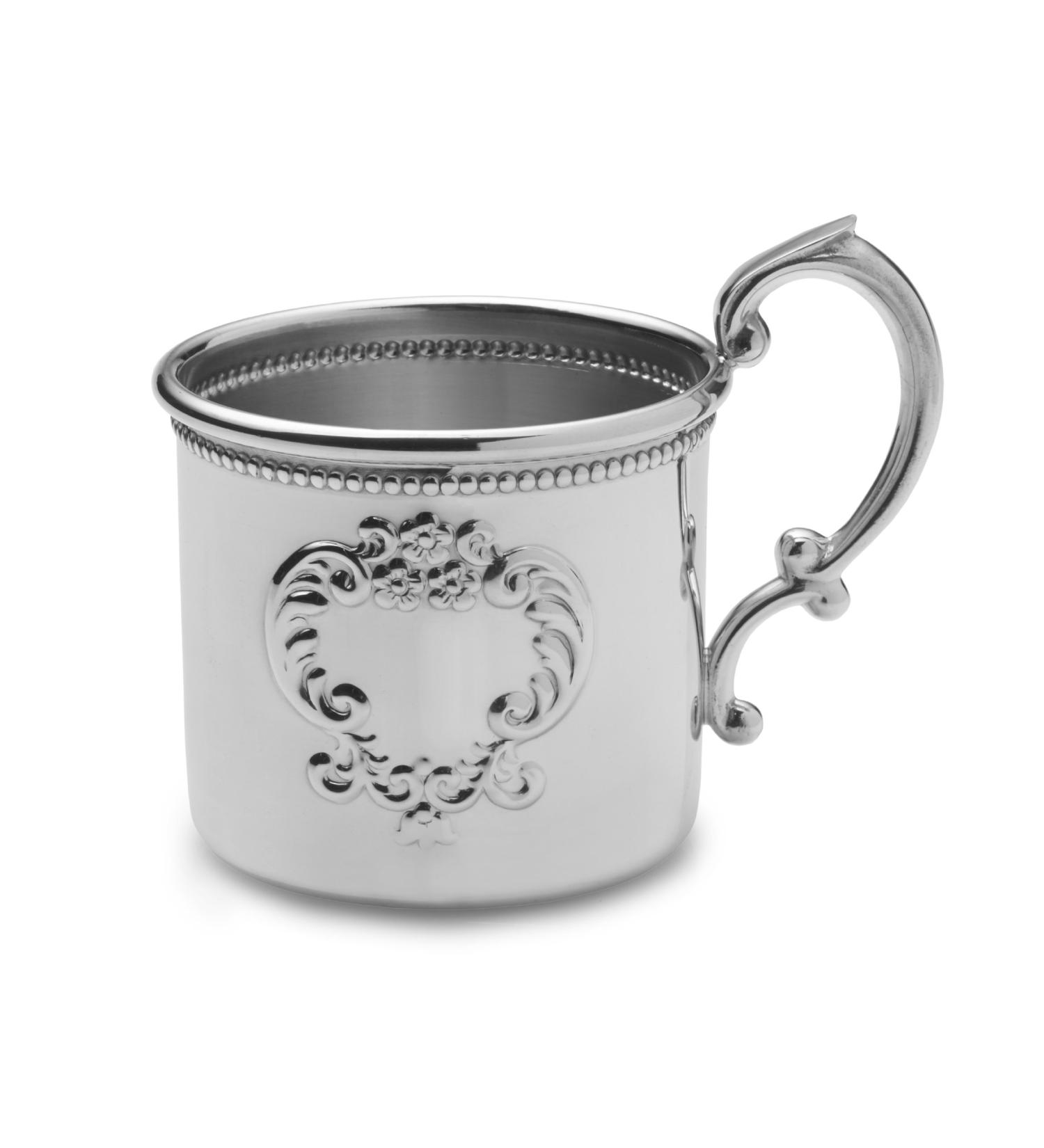 Empire Raised Design Beaded Pewter Baby Cup