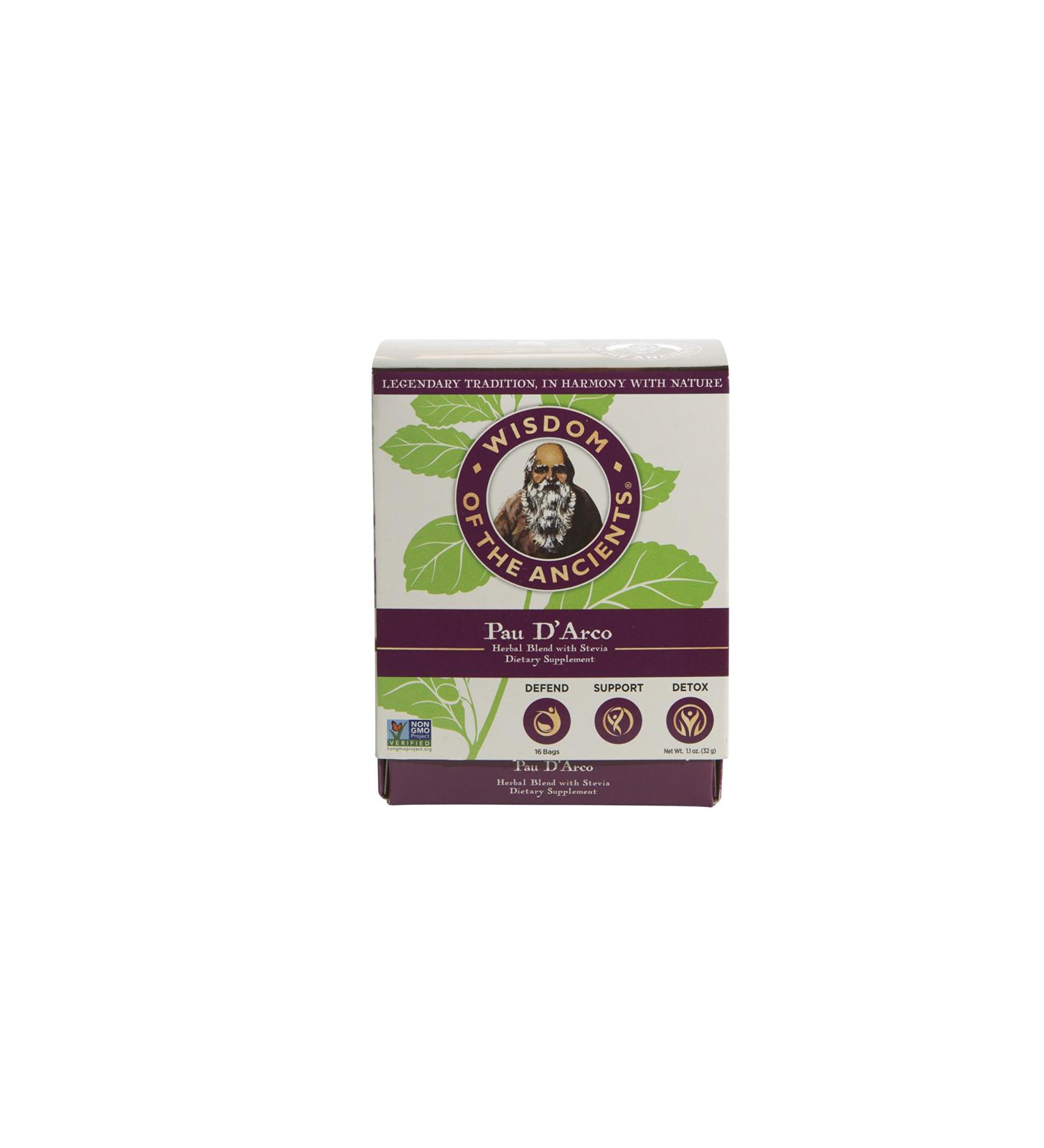 Wisdom of the Ancients Pau D'Arco Tea Bags - 1.1 oz | Natural Herbal Wellness Tea - Buy Online on SooperMarket.com
