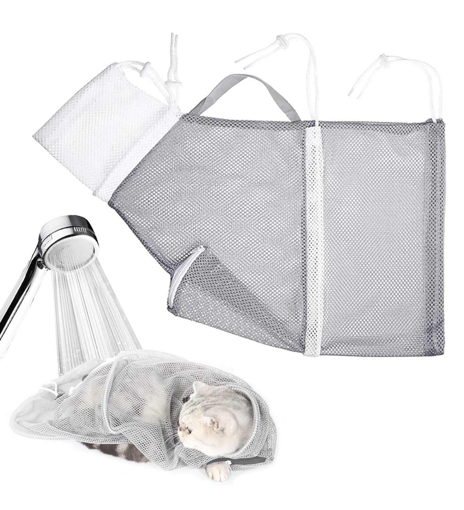 Nio Hong Cat Handbag - Anti-Bite Bathing & Showering Mesh Bag for Cats | Convenient Care for Grooming Medication & Nail Trimming - Buy Online on SooperMarket.com