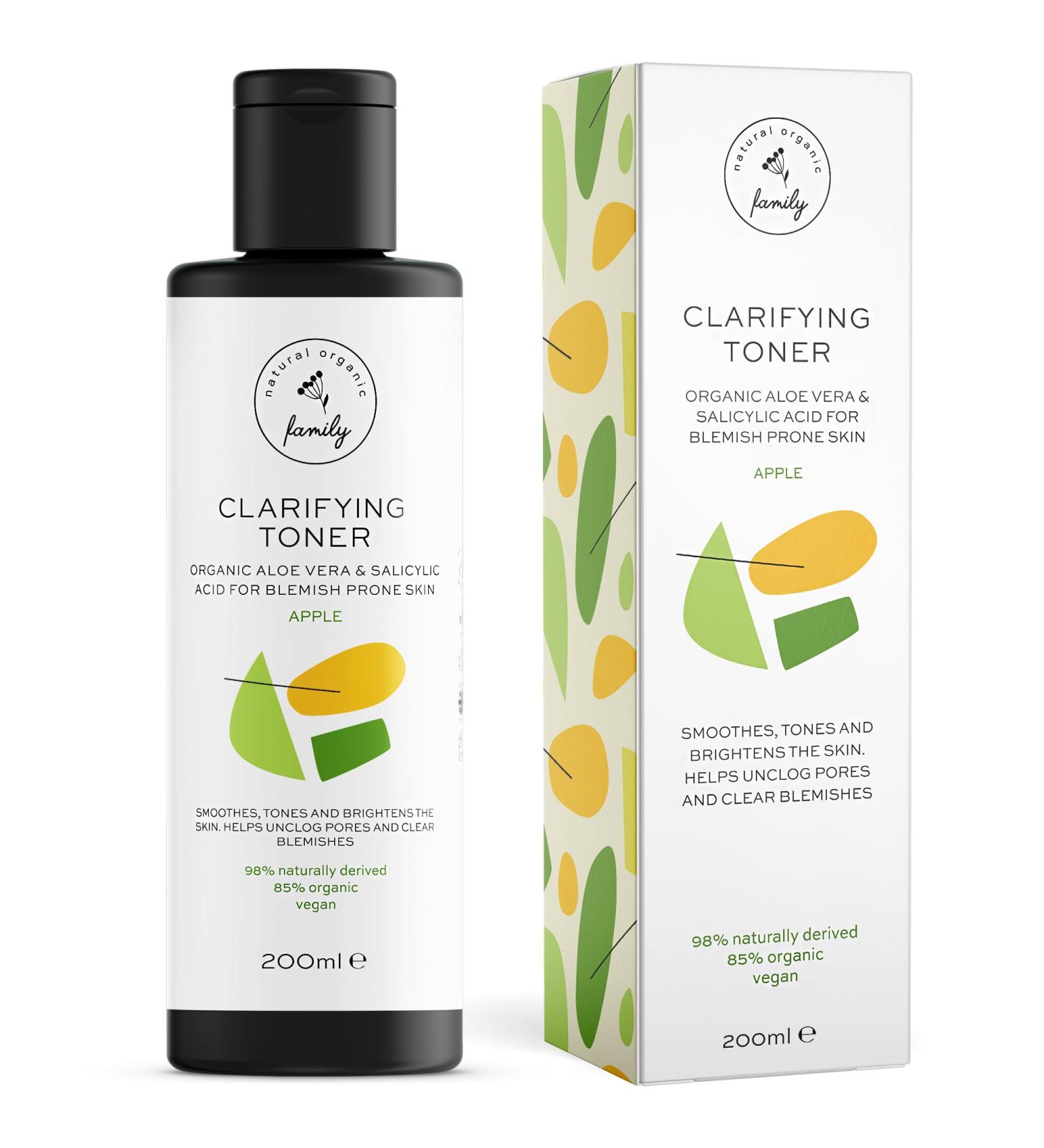 Clarifying Toner for Face - Salicylic Acid Toner - Spot and Oil Control Cruelty-Free Skincare by The Natural and Organic Family - 7.04 oz Apple - Buy Online on SooperMarket.com