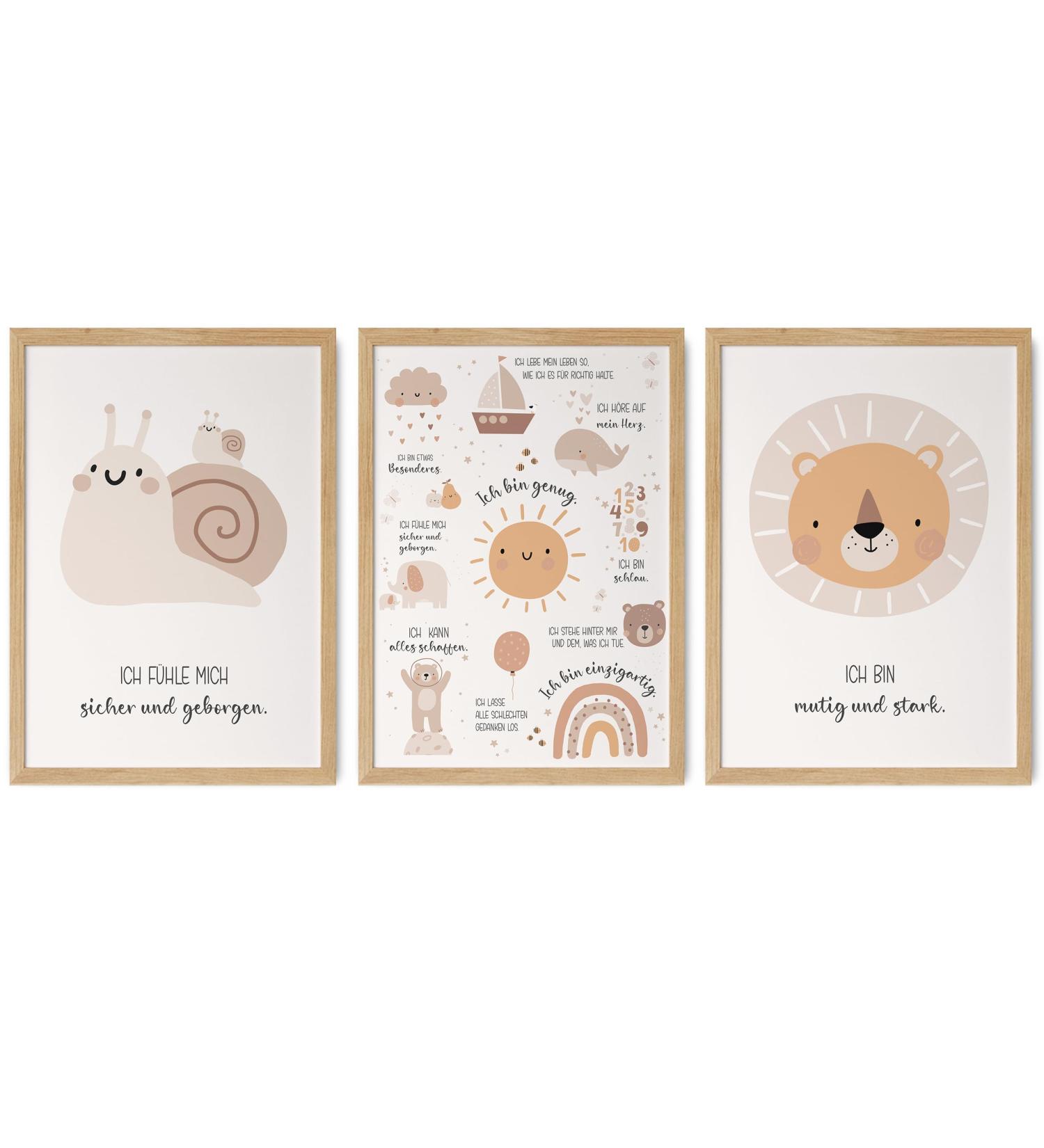 Happyarts Kinderzimmer A4 Affirmations Posters Set | Mindfulness Decor for Baby Rooms | Self-Love Prints for Kids - Frame Not Included - Buy Online on SooperMarket.com