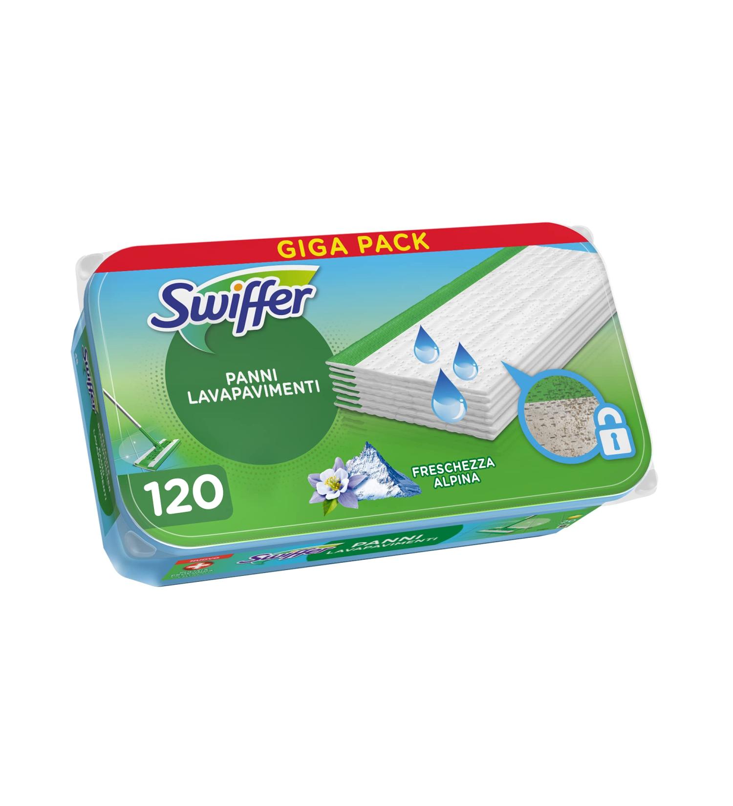 Swiffer Wet Floor Cleaner 120 Wet Cloths Lemon Maxi Format Morning Freshness Antibacterial Hygienizing Formula Removes Dirt and Bacteria for All Types of Floors - Buy Online on SooperMarket.com