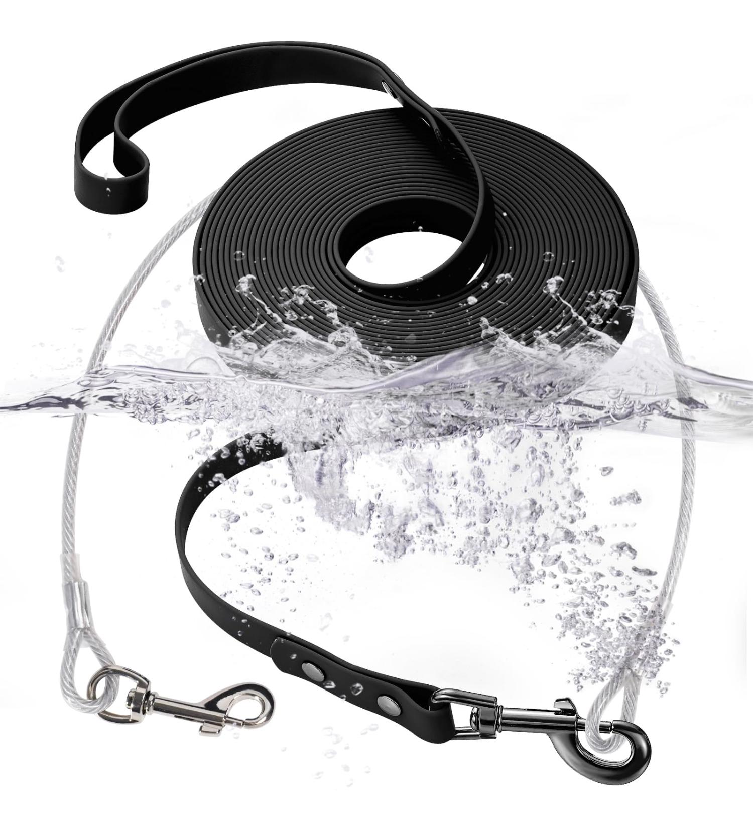 Waterproof Dog Leash - Chew Proof Tie-Out & Training Leash (10m Black) - Durable & Reliable for International Shipping - Buy Online on SooperMarket.com