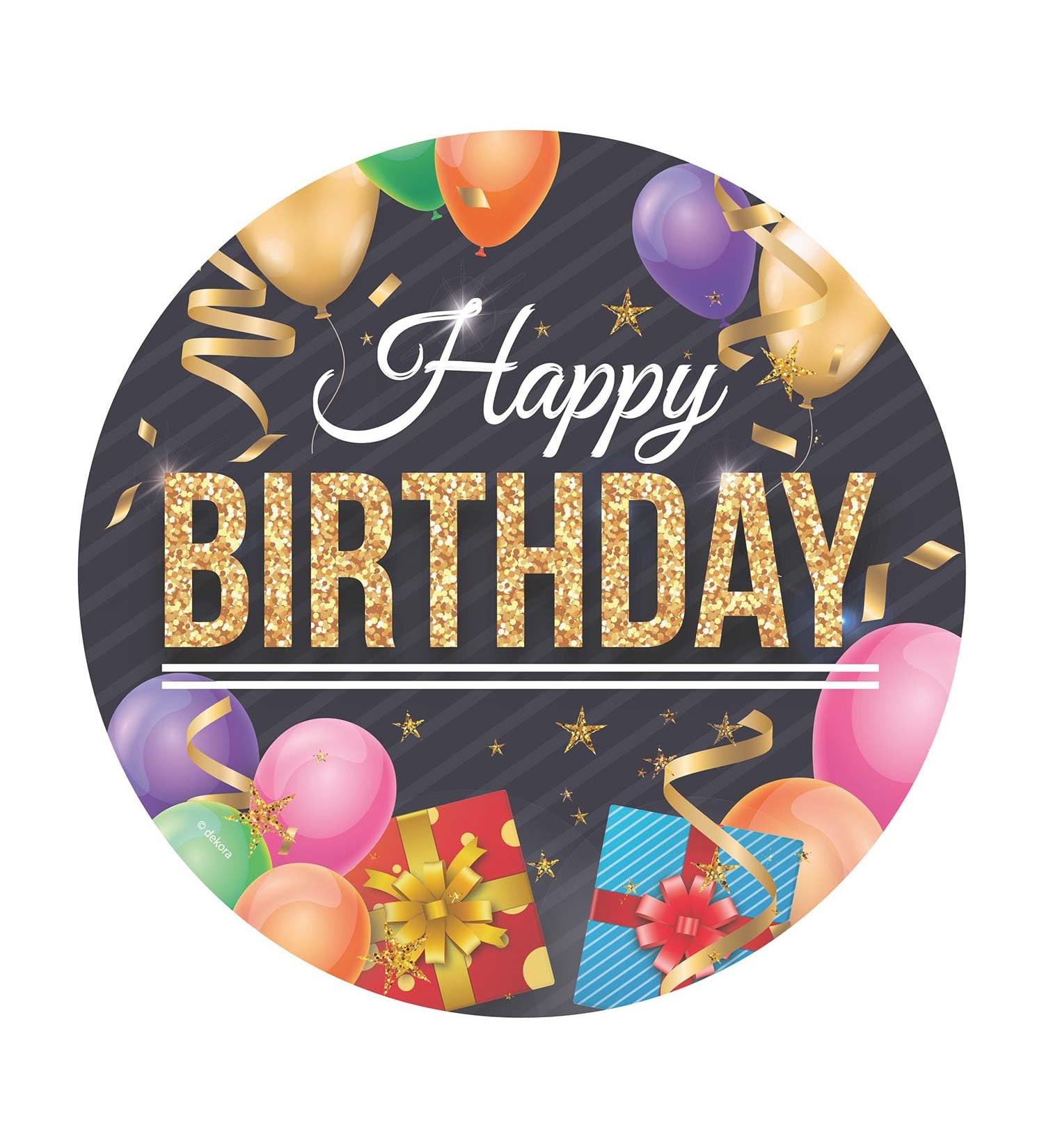 Dekora Happy Birthday Wafer Disc for Cake Edible Cake Topper for Birthday Cake Round 20 CM - Buy Online on SooperMarket.com