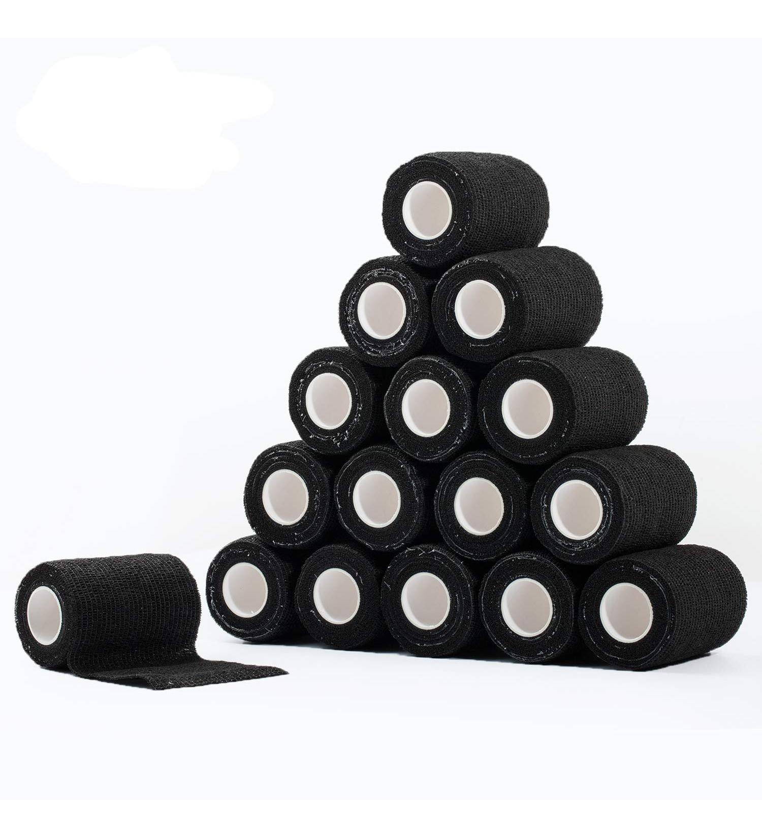 Buy Cojj 16 Pcs Self-Adhering Cohesive Bandage - 7.5cm x 4.5m Waterproof Elastic Bandage for Humans & Animals - Black - Buy Online on SooperMarket.com