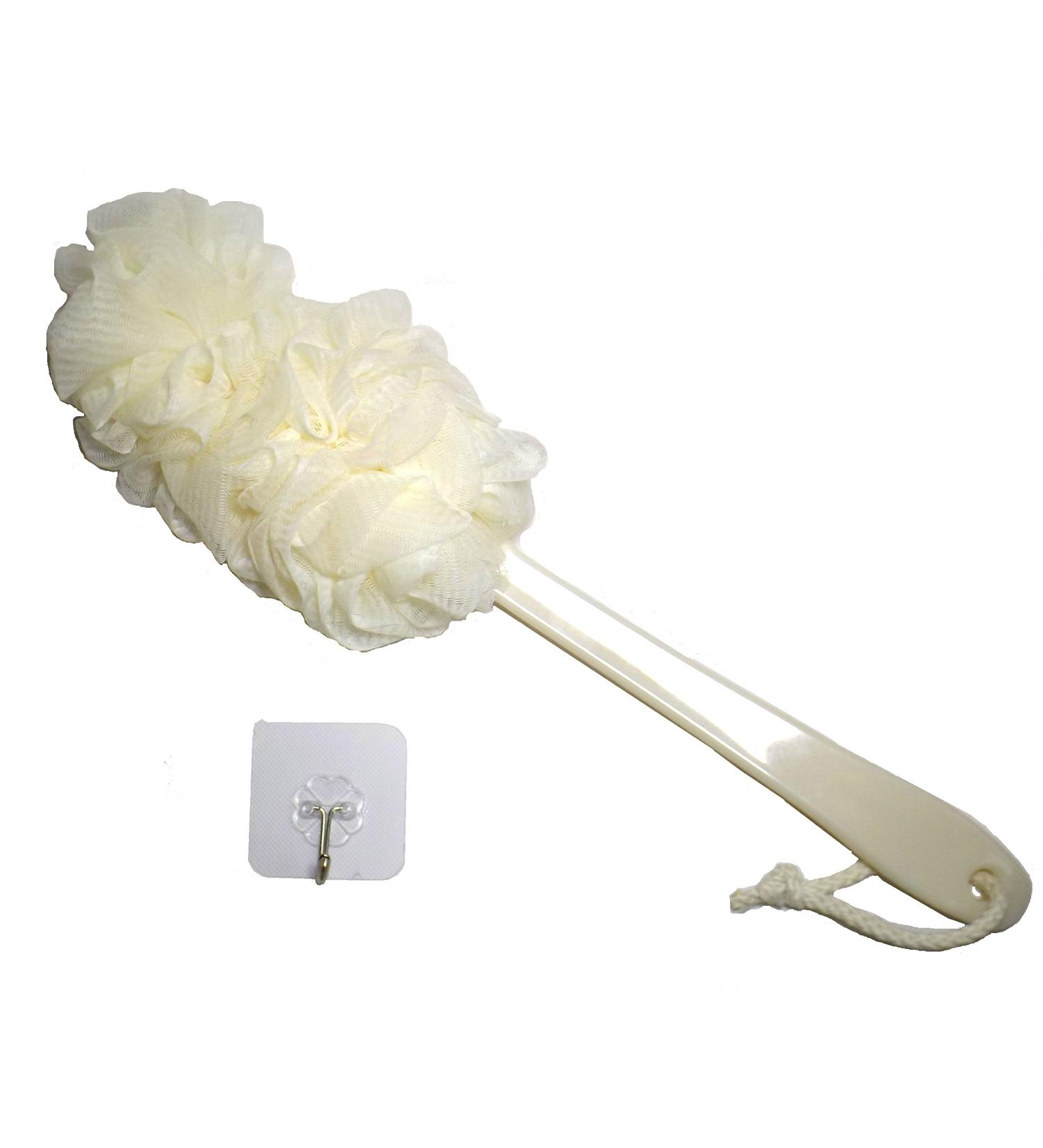 Long-Handle Mesh Soft Body Brush for Seniors, Disabled, and Pregnant - White - Buy Online on SooperMarket.com