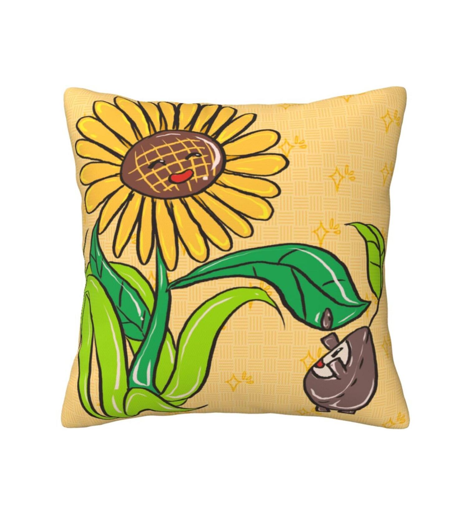 YYHHAOFA Sunflower Seeds and Sunflowers Picture Universal Pillowcase for All Seasons 12"x12" : Soft and Comfortable Suitable for car Sofa Black 12" x 12" - Buy Online on SooperMarket.com