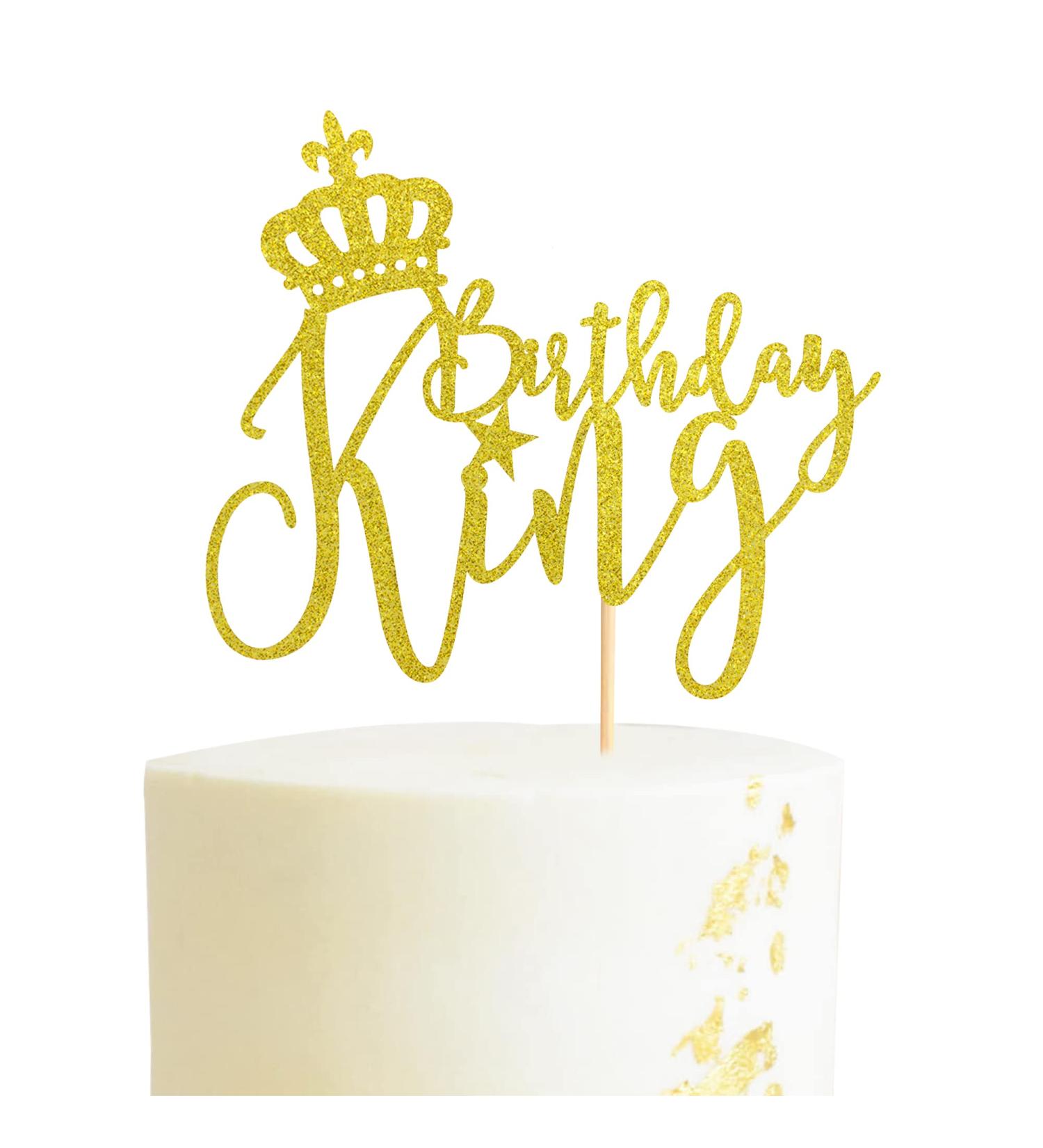Arthsdite King Birthday Cake Topper Boy Prince 1st 2nd 3rd 10th 13th 18th 21st 30th 40th 50th Birthday Cake Topper/Gender Reveal Party Decorations - Gold Glitter - Buy Online on SooperMarket.com
