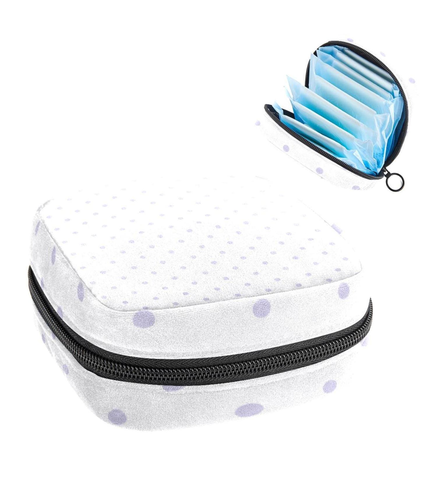 Polka Dot Sanitary Napkin Storage Bag - Period Pouch for Women & Teens | Lilac | Multi-Colored - 1Pc - Buy Online on SooperMarket.com