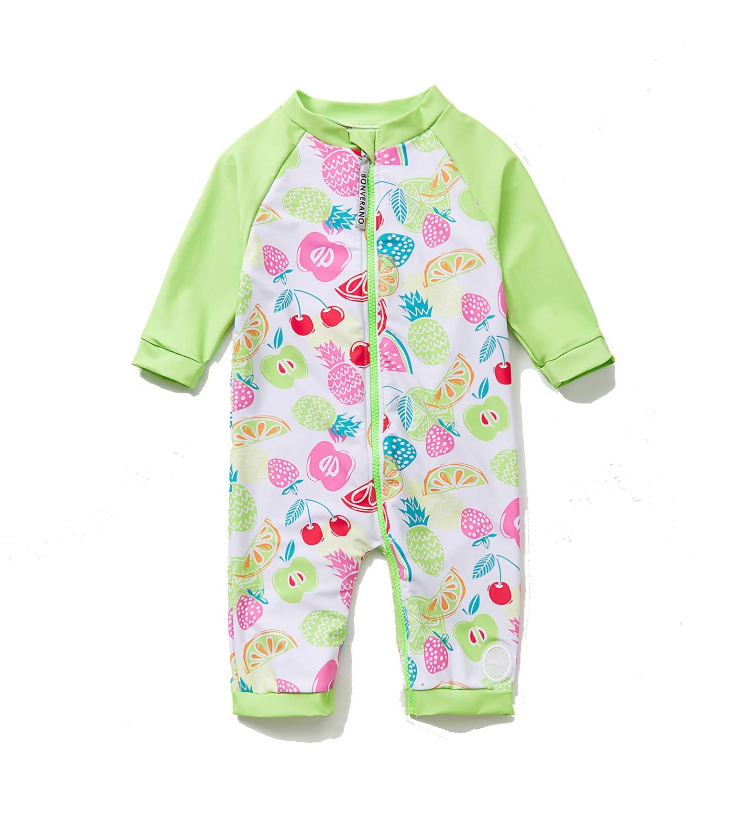 BONVERANO Baby Girls Swimsuit with UPF 50+ Sun Protection - Fruit Print - 9-12 Months - Buy Online on SooperMarket.com