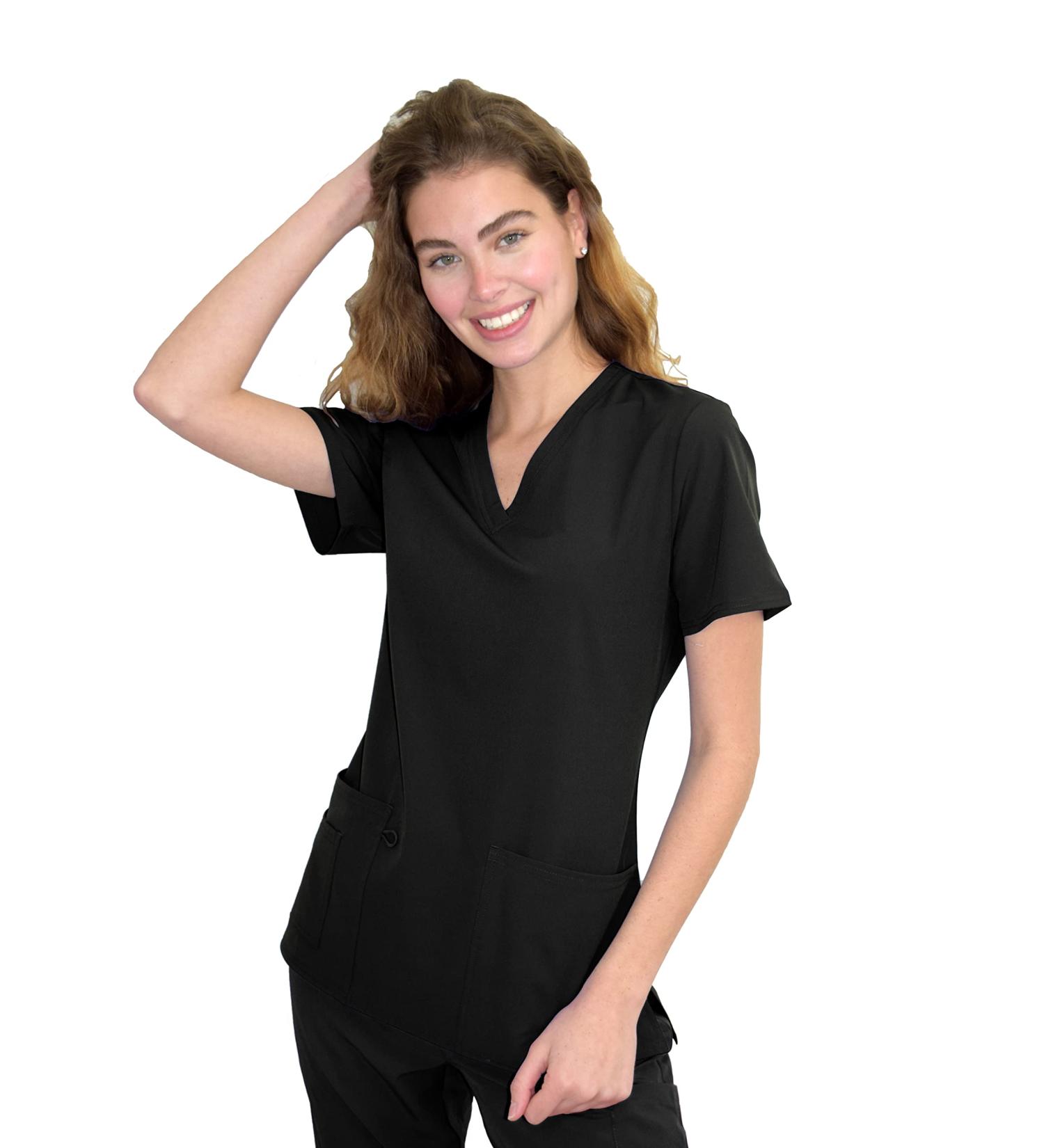 Women's Medical Nursing V-Neck Scrub Top - GT Performance - Medium - Black - Buy Online on SooperMarket.com