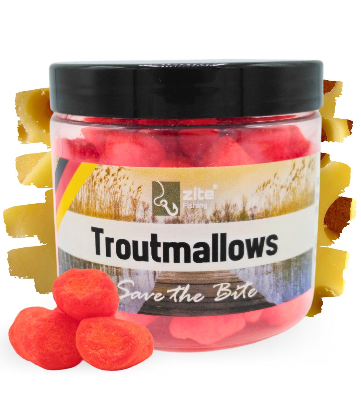 Zite Fishing Troutmallows - Premium Marshmallow Forelle Bait - 40g Can with Intense Flavors & Bright Colors - Perfect for Combo with Natural Baits - Buy Online on SooperMarket.com