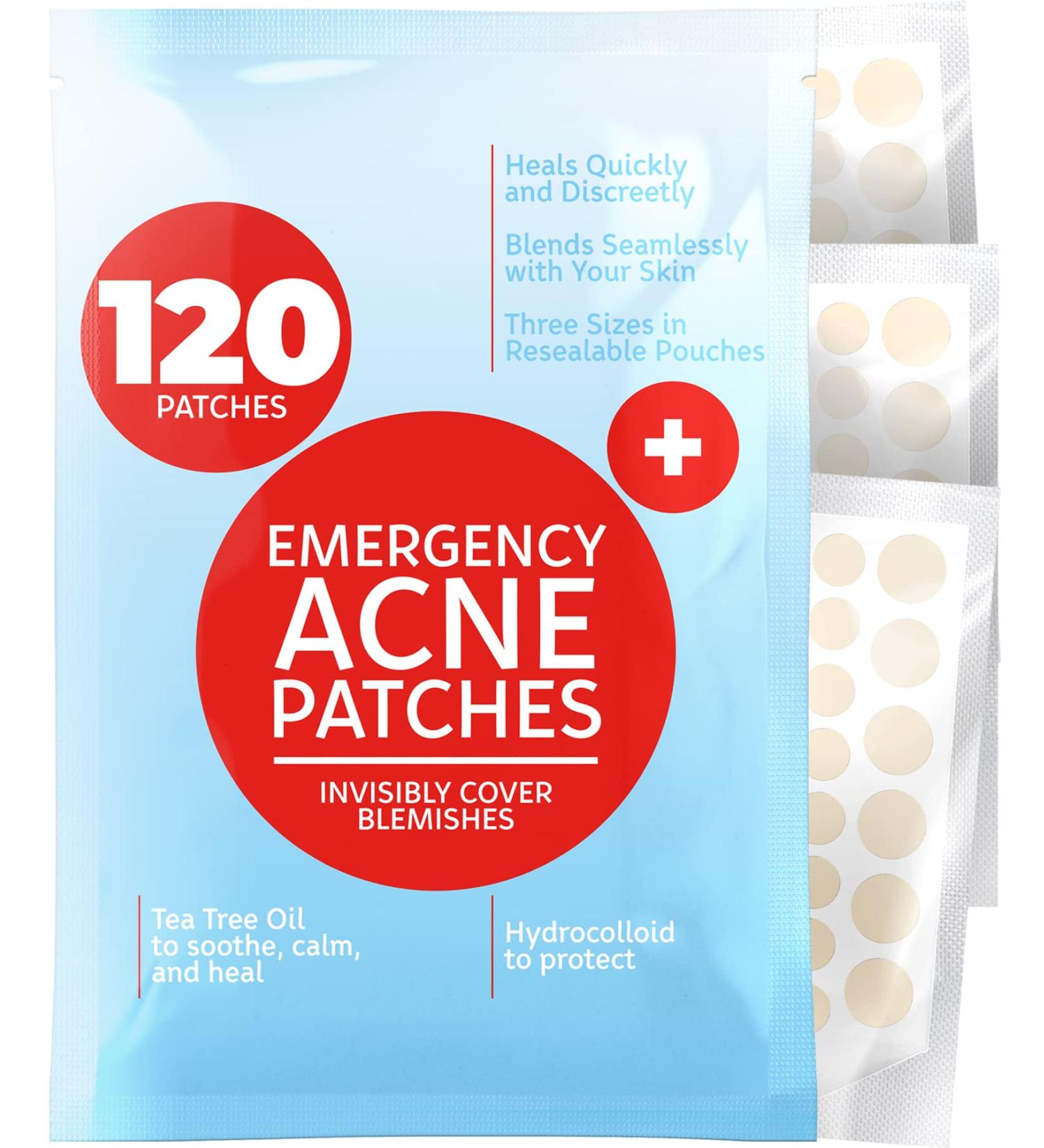 Hydrocolloid Acne Patches (120 Pack) with Tea Tree Oil - Pimple Stickers for Healing Acne - Zit Patch Treatment - Buy Online on SooperMarket.com