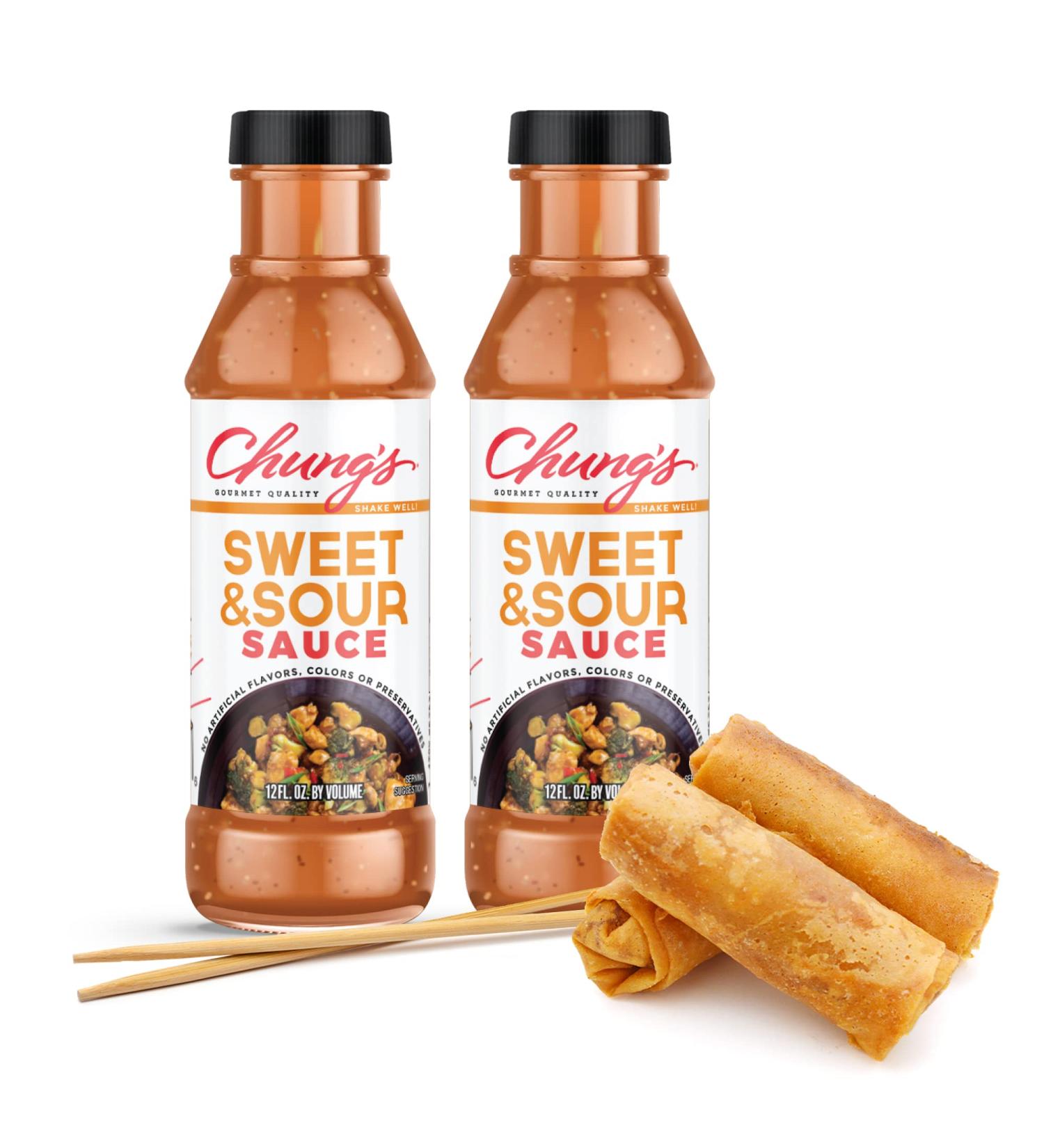 Chung's Natural Sweet and Sour Sauce | Low Sodium, Low Fat, Gluten-Free | Dipping & Marinade Sauce | Made in USA (12 FL. Oz, Pack of 2) - Buy Online on SooperMarket.com