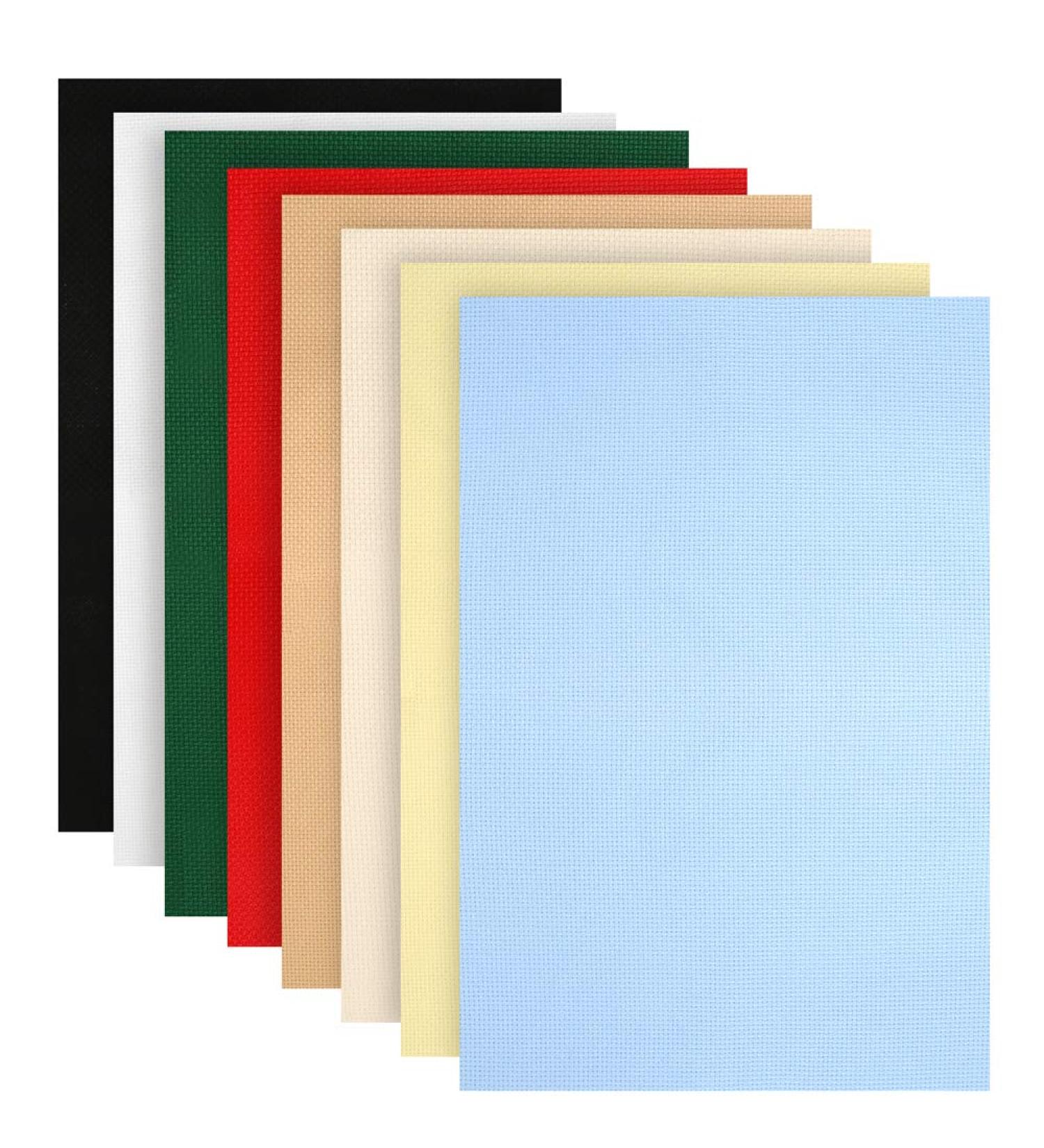 Caydo 8 Pieces Aida Cloth 14 Count 12x18 Inch - 8 Color Classic Reserve Cross Stitch Fabric - Buy Online on SooperMarket.com