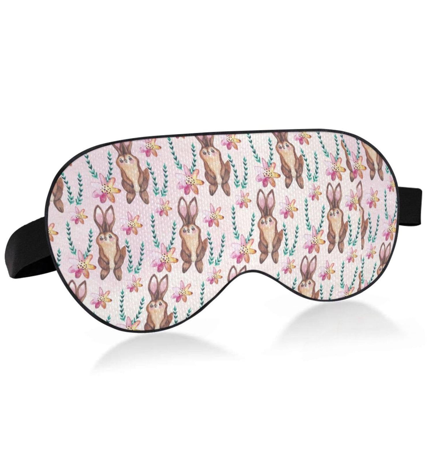 Haskirky Light Blocking Eye Mask for Deep Sleep | Breathable & Adjustable | Men and Women | Travel, Yoga, Meditation | Cute Rabbit Flower Design - Buy Online on SooperMarket.com