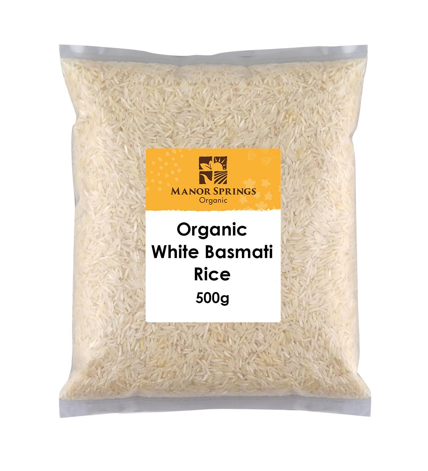 Organic White Basmati Rice 500g by Manor Springs Organic - Buy Online on SooperMarket.com