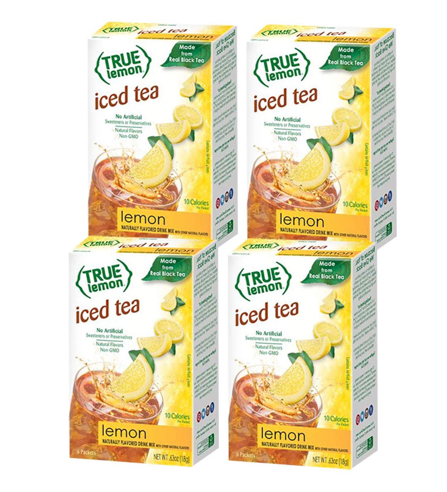 True Lemon Iced Tea Mix | Refreshing Instant Powdered Drink Packets | 24ct of Mouth-Watering True Citrus Lemon | Pack of 4 - Buy Online on SooperMarket.com