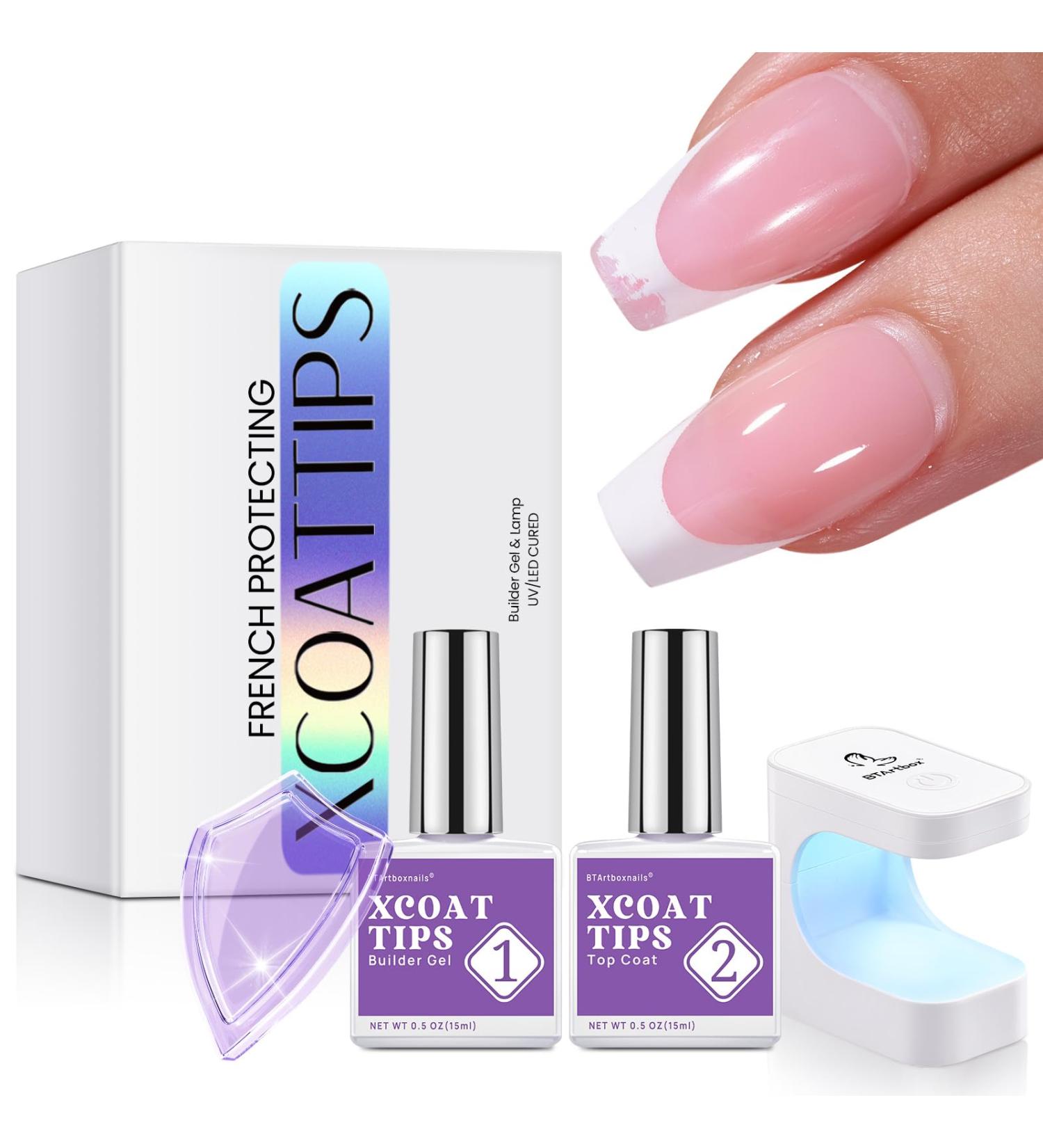btartboxnails Nail Tips Builder Gel - Long Lasting 15ml with Portable Nail Lamp | 30+ Days French Protection Ideal for Nail Art & Extensions - Buy Online on SooperMarket.com