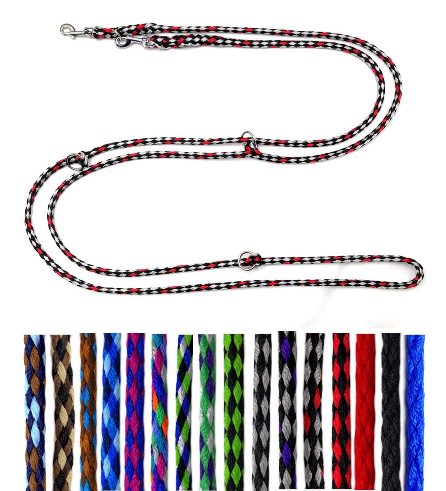 Lightweight & Durable Dog Linen for Small Dogs Up to 15kg - Adjustable 2.80m Ohio Leash in Black Silver Red - Buy Online on SooperMarket.com