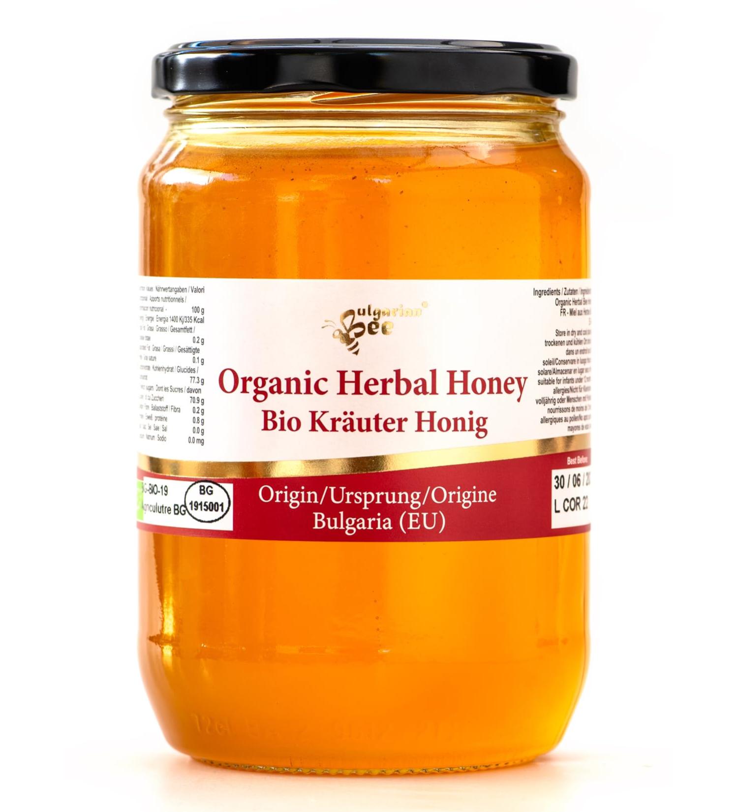 900 g Organic Raw Herbal Bee Honey wild herb meadows - Buy Online on SooperMarket.com