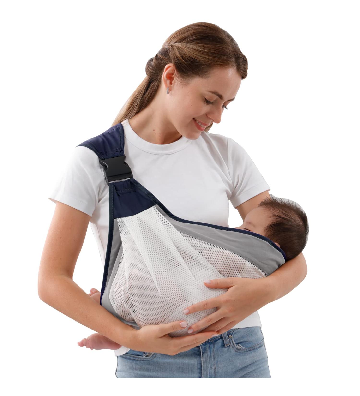 CUBY Portable Breathable Baby Carrier | Quick Dry 3D Mesh Fabric | Adjustable & Comfortable Shoulder Straps | For Newborn up to 24 Months | Easy Toddler Carrier | 45 lbs Capacity | Easy Blue - Buy Online on SooperMarket.com