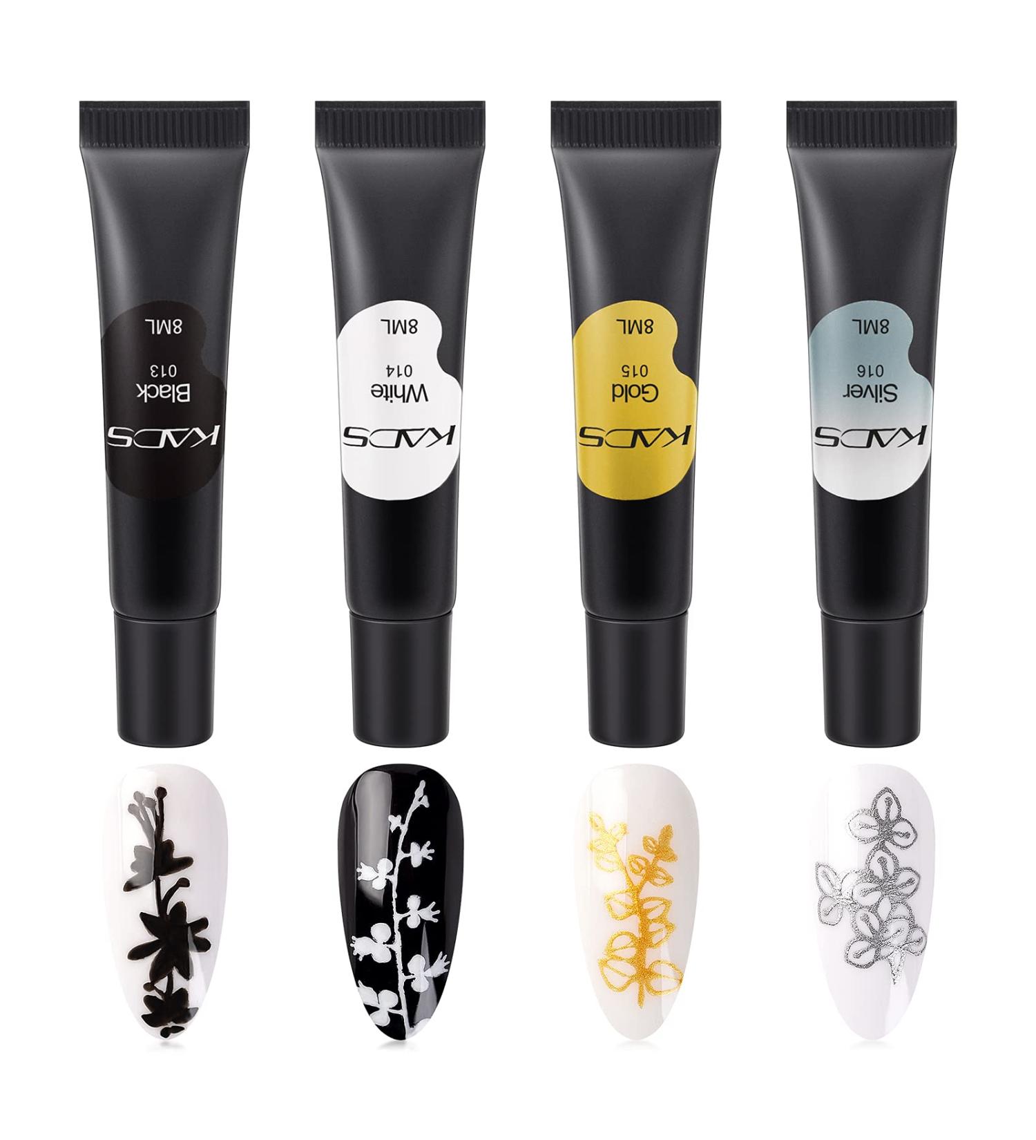 KADS Nail Stamping Gel Polish Set 2 - 4 Colors 8ML UV LED Gel for Stamping Plates - Buy Online on SooperMarket.com