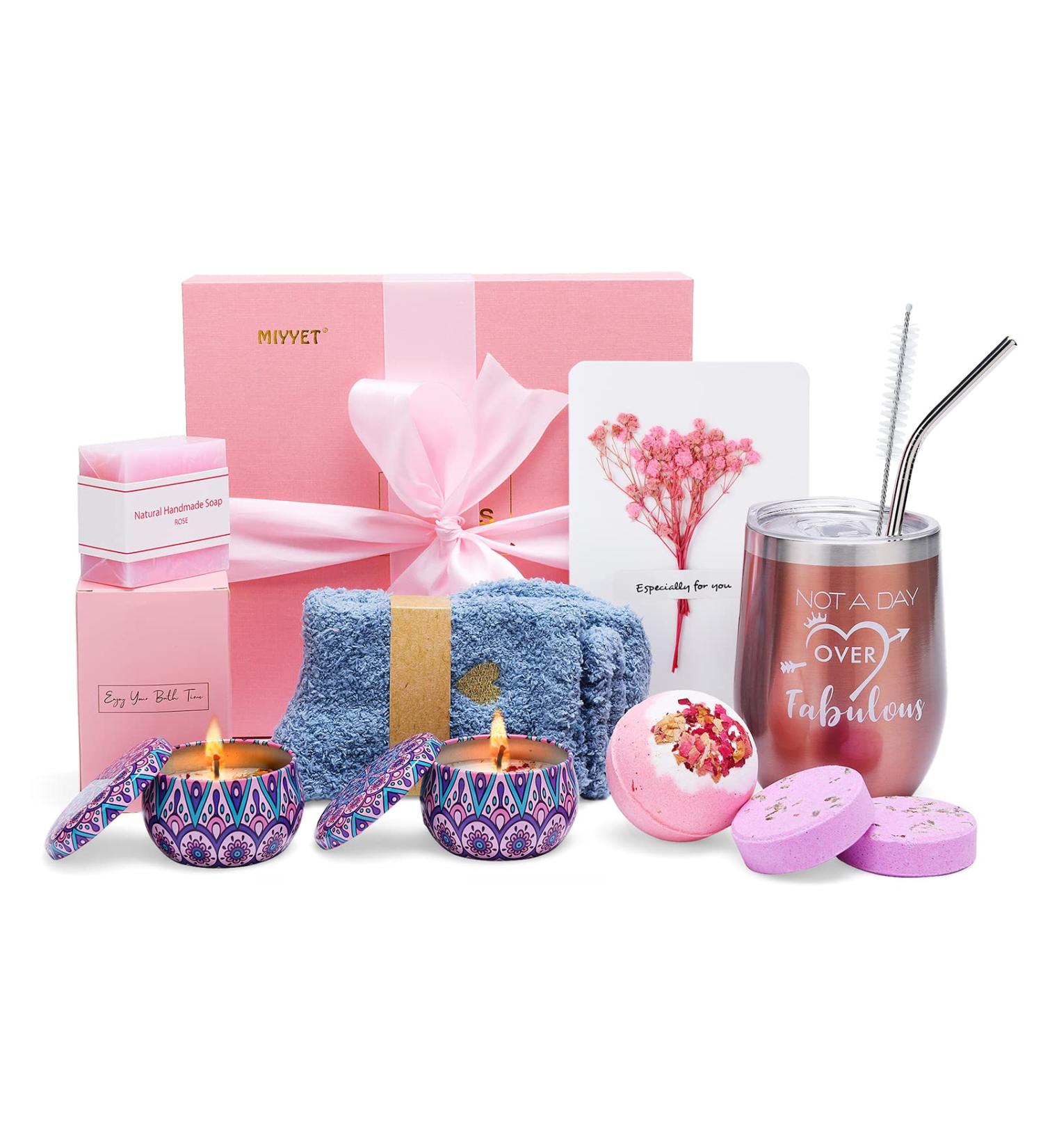 MIYYET Happy Birthday Gifts For Women - 12 Piece Relaxing Spa Gift Basket for Mom, Wife, Sister, and Friends - Top Birthday Present for Her - Buy Online on SooperMarket.com