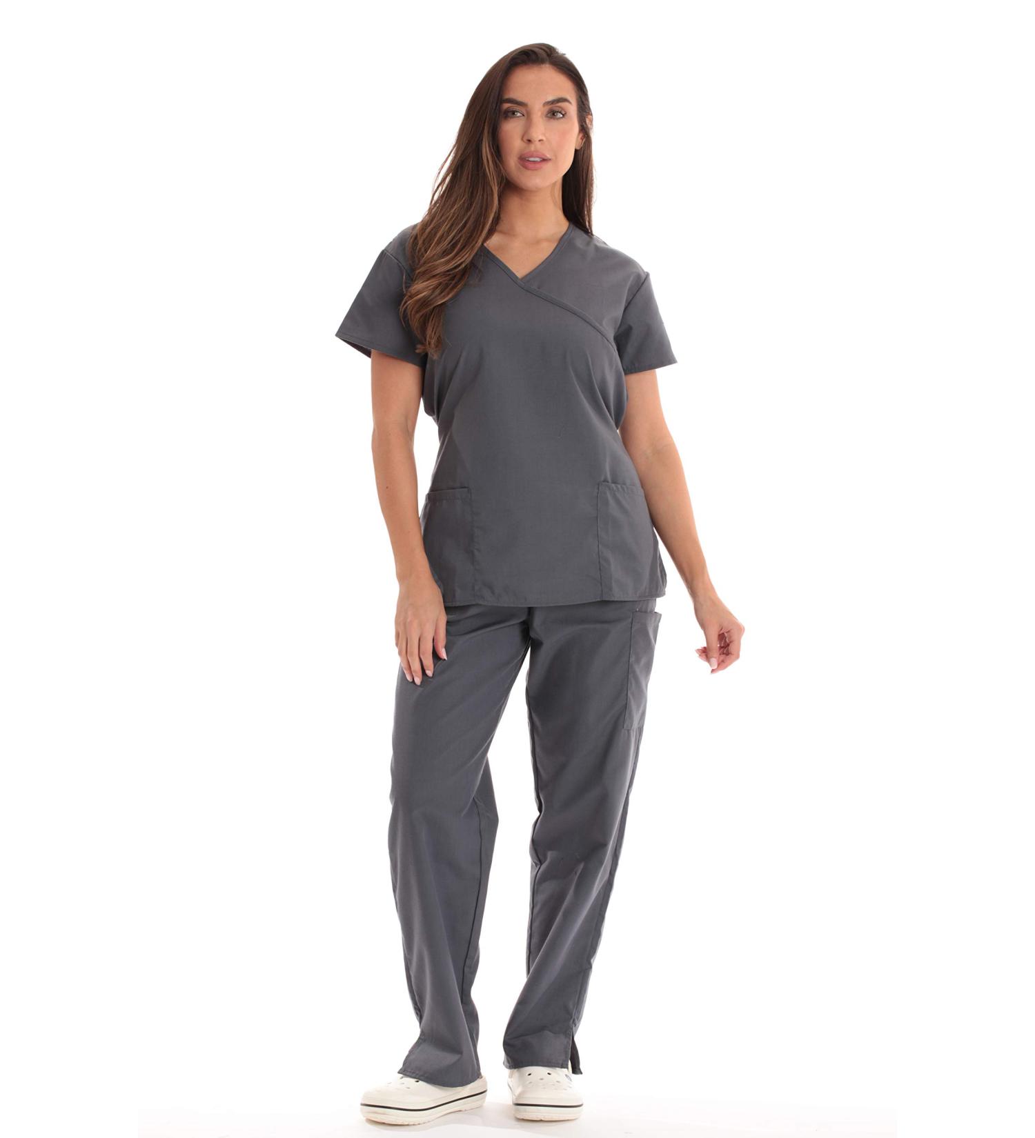 Just Love Women's Tie Back Scrub Set - Steel Gray, Size Medium | Medical Scrubs - Buy Online on SooperMarket.com